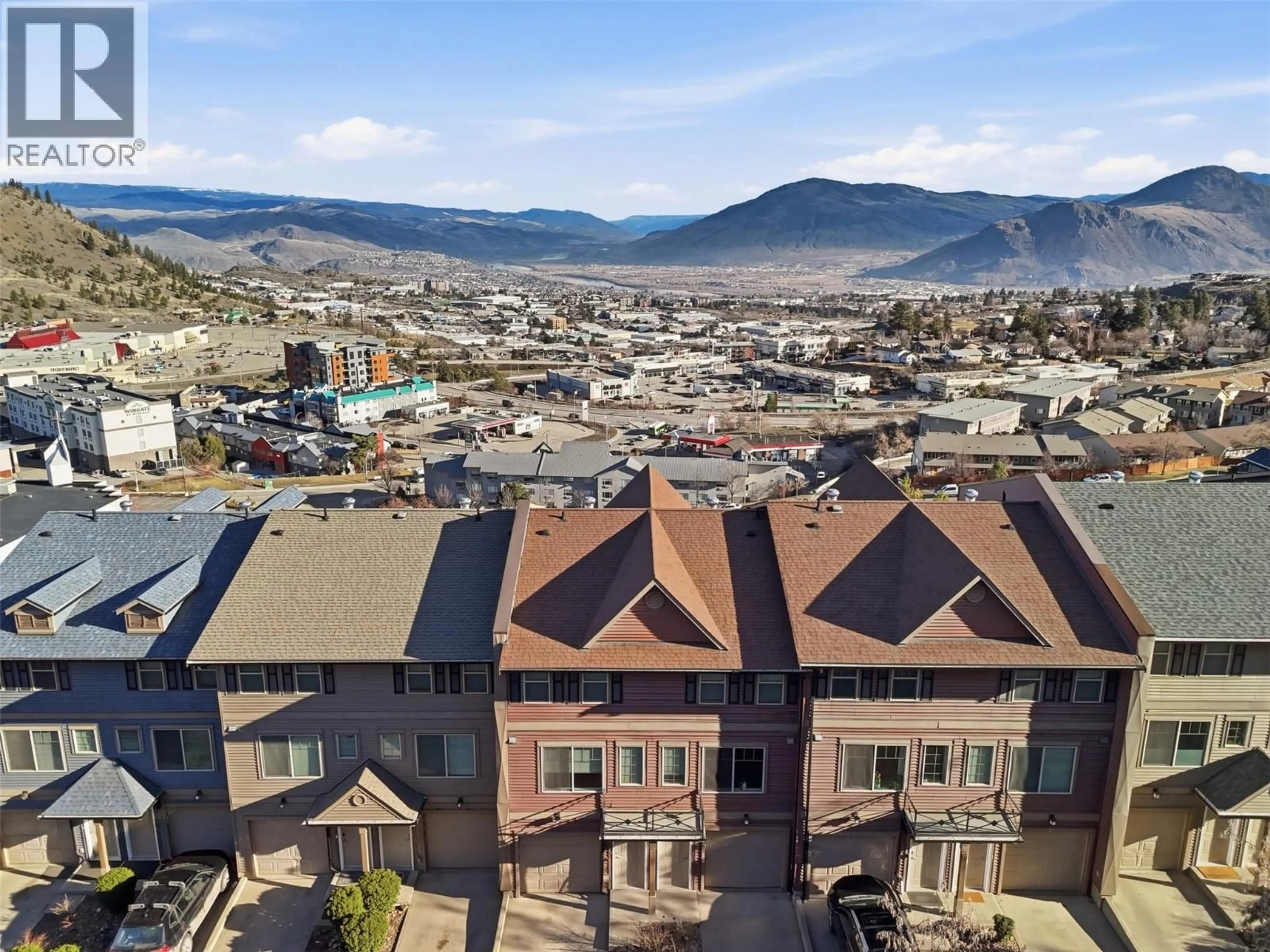 A pic from outside/outdoor area/front of a property/back of a property/a pic from drone, mountain view for 5 - 1110 HUGH ALLAN DRIVE, Kamloops British Columbia V1S0B5