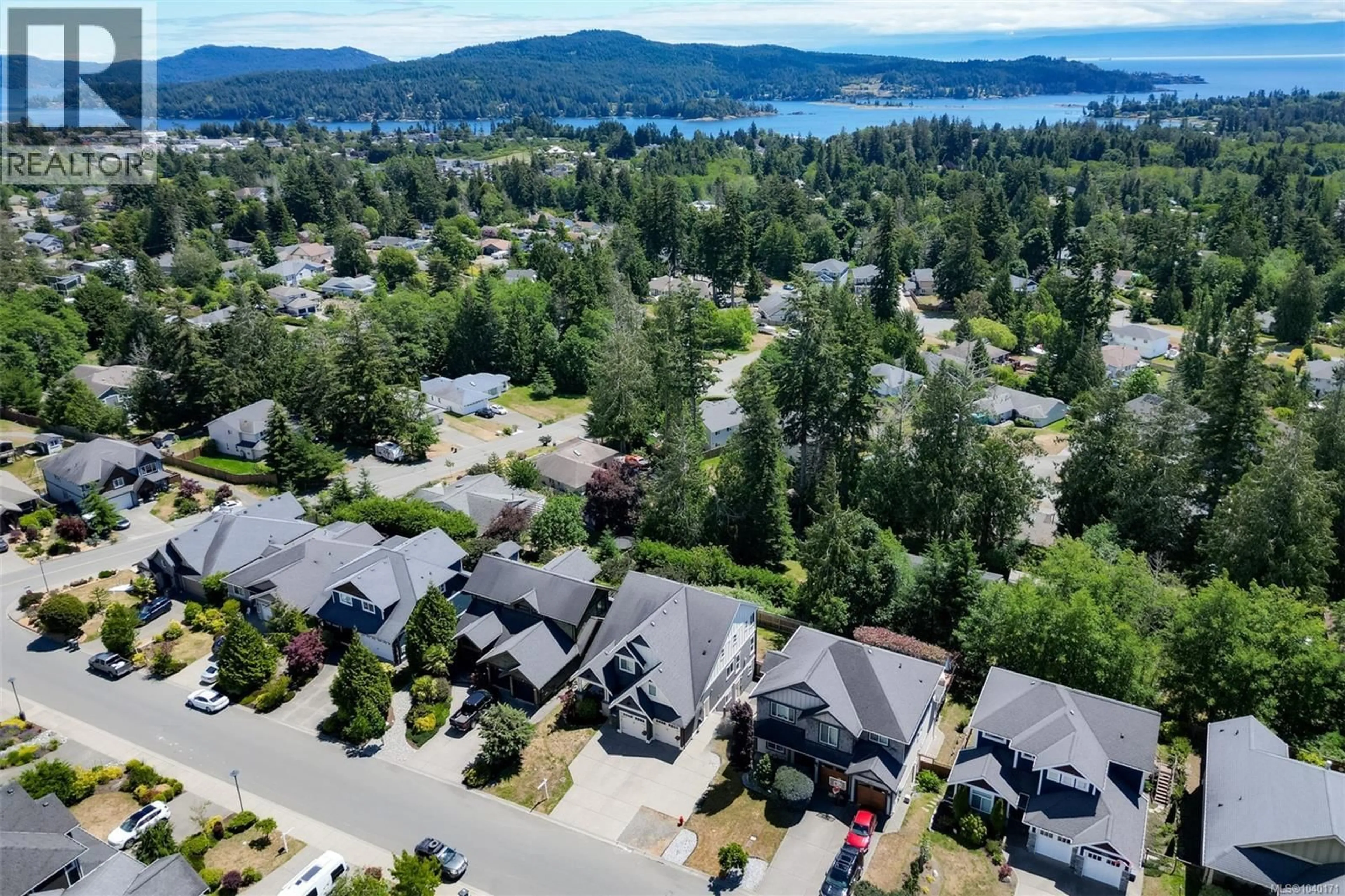 A pic from outside/outdoor area/front of a property/back of a property/a pic from drone, water/lake/river/ocean view for 6983 BRAILSFORD PLACE, Sooke British Columbia V9Z1J7