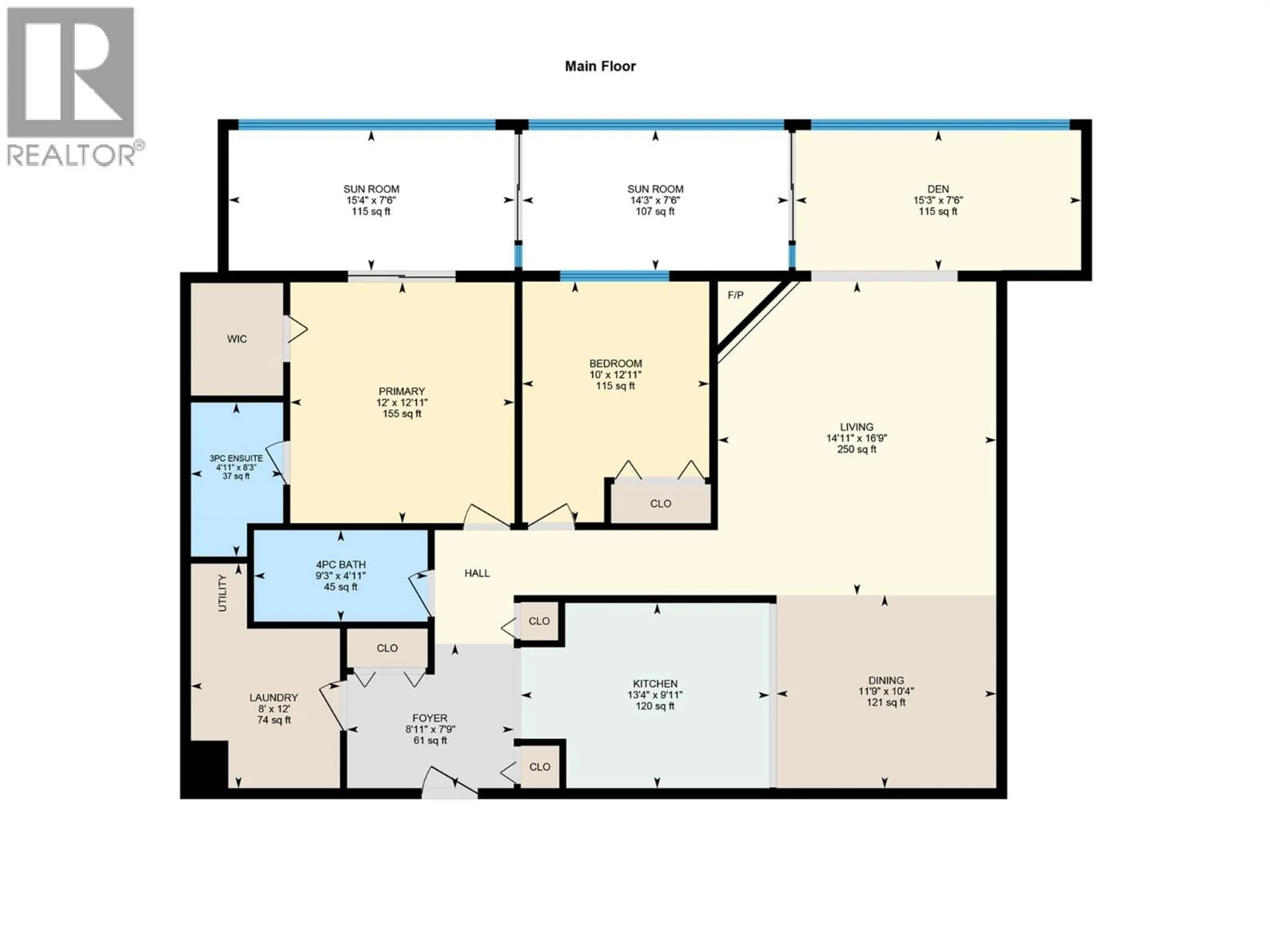 Floor plan for 207 - 200 DOUGALL ROAD NORTH, Kelowna British Columbia V1X3K5