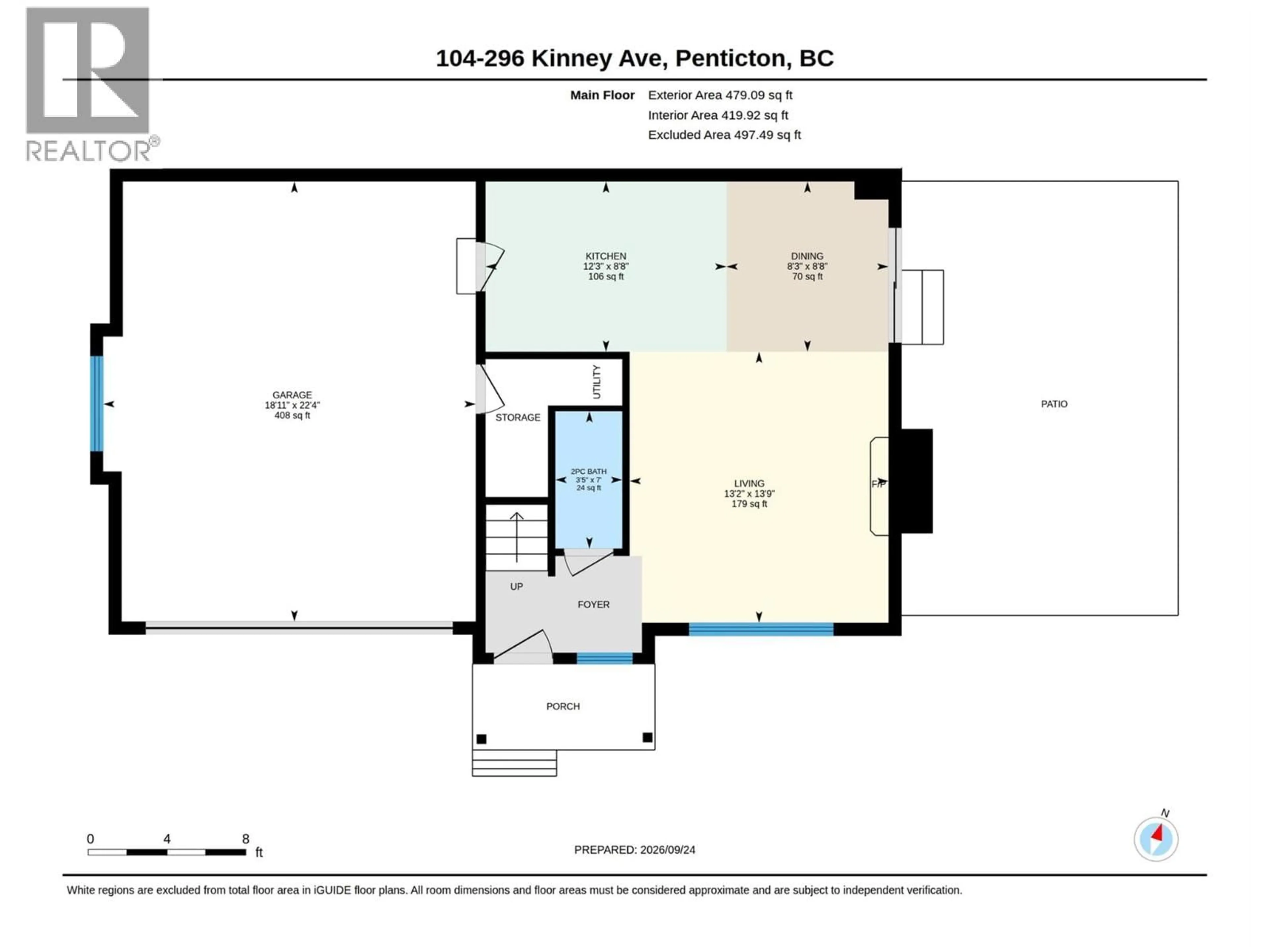 Floor plan for 104 - 296 KINNEY AVENUE, Penticton British Columbia V2A3N9