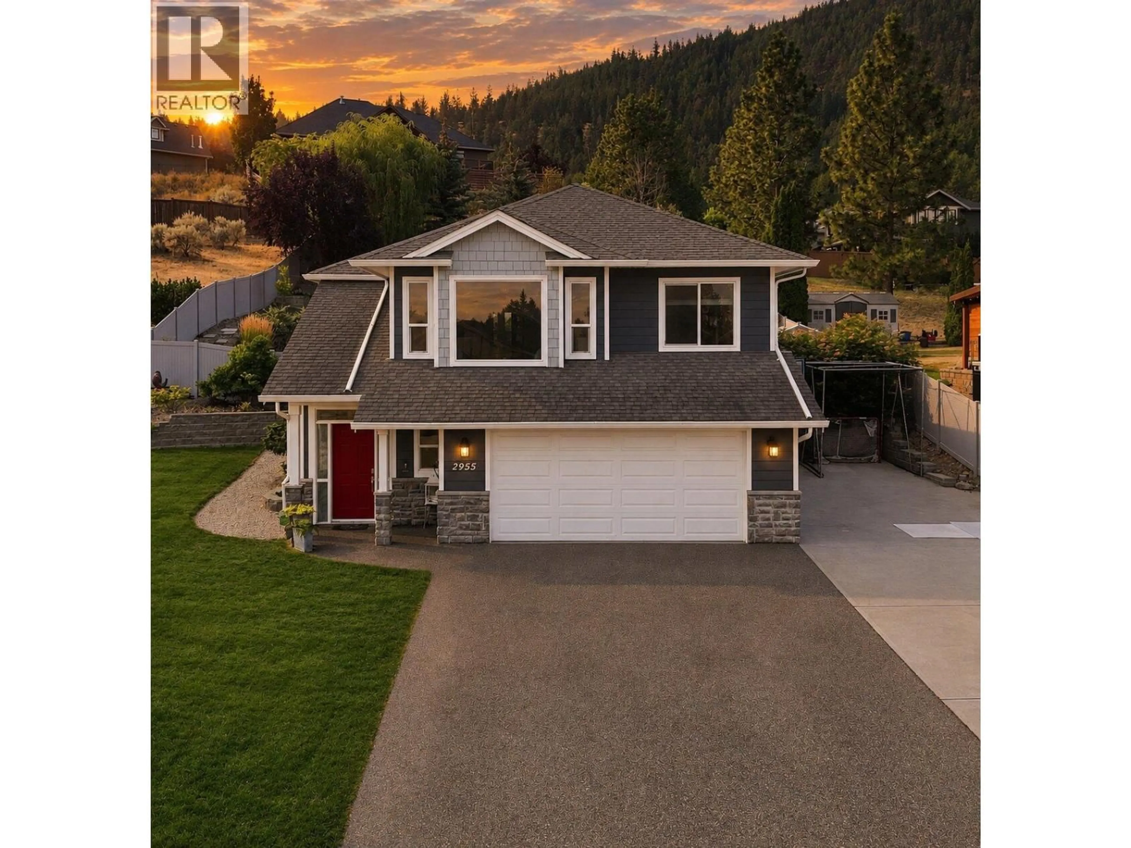 A pic from outside/outdoor area/front of a property/back of a property/a pic from drone, water/lake/river/ocean view for 2955 KICKING HORSE DRIVE, Kamloops British Columbia V2E2L8