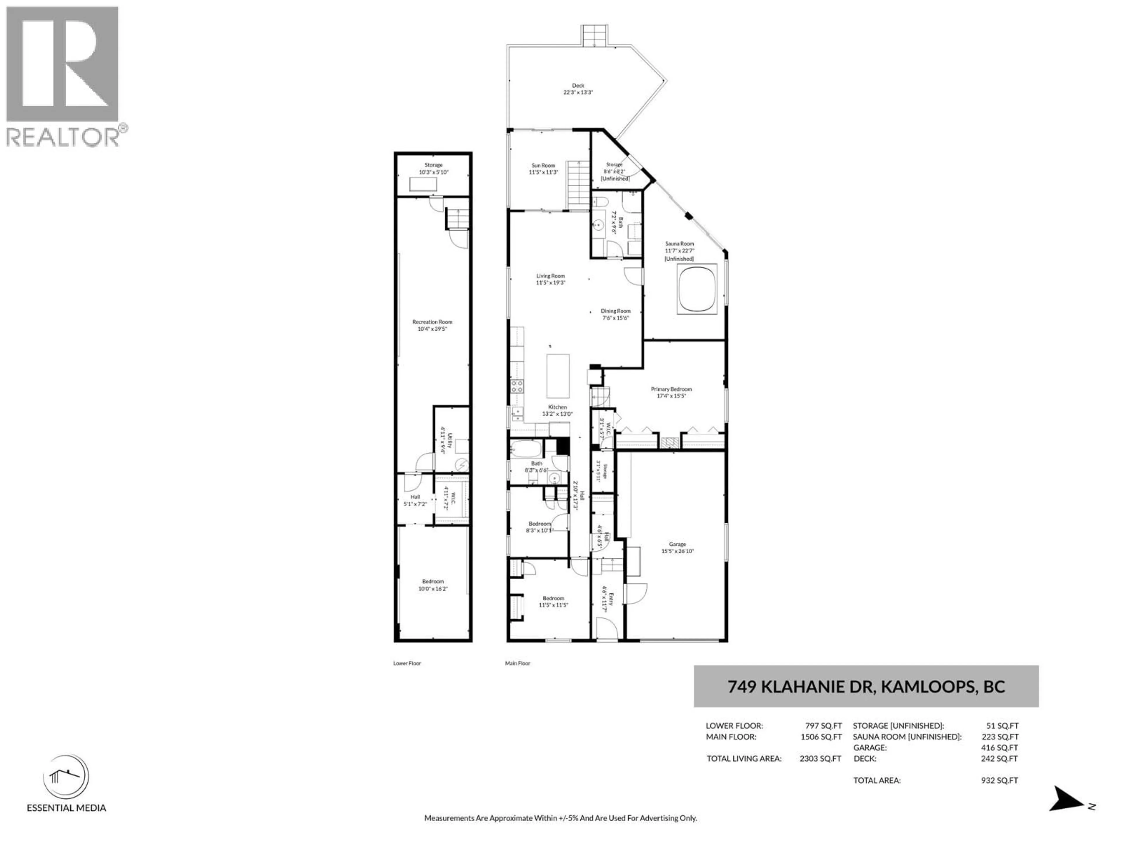 Floor plan for 749 KLAHANIE DRIVE, Kamloops British Columbia V2C5R1