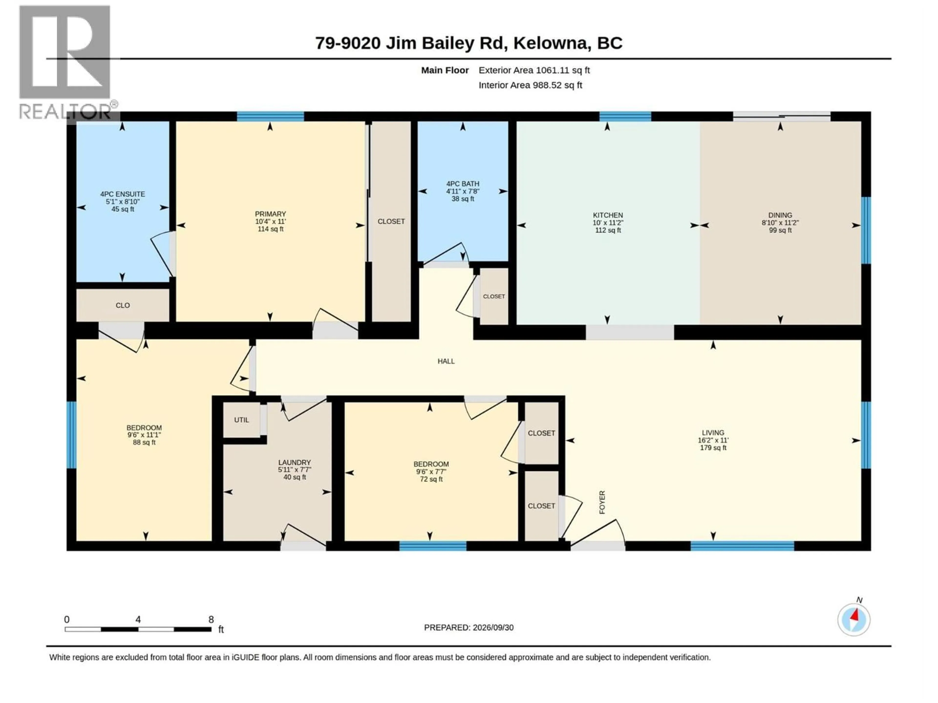 Floor plan for 79 - 9020 JIM BAILEY ROAD, Kelowna British Columbia V4V1E5