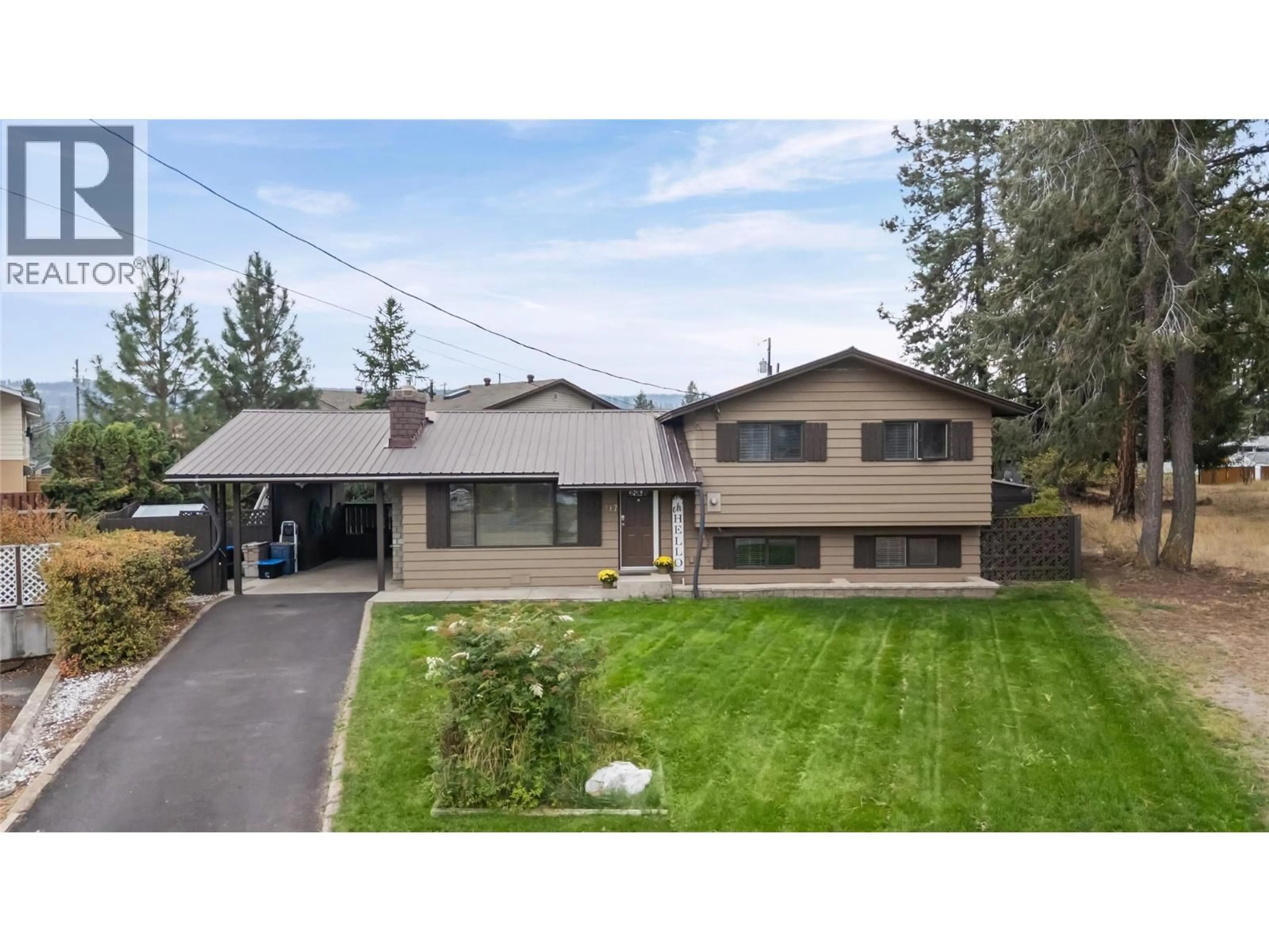 A pic from outside/outdoor area/front of a property/back of a property/a pic from drone, street for 317 PANORAMA CRESCENT, Princeton British Columbia V0X1W0