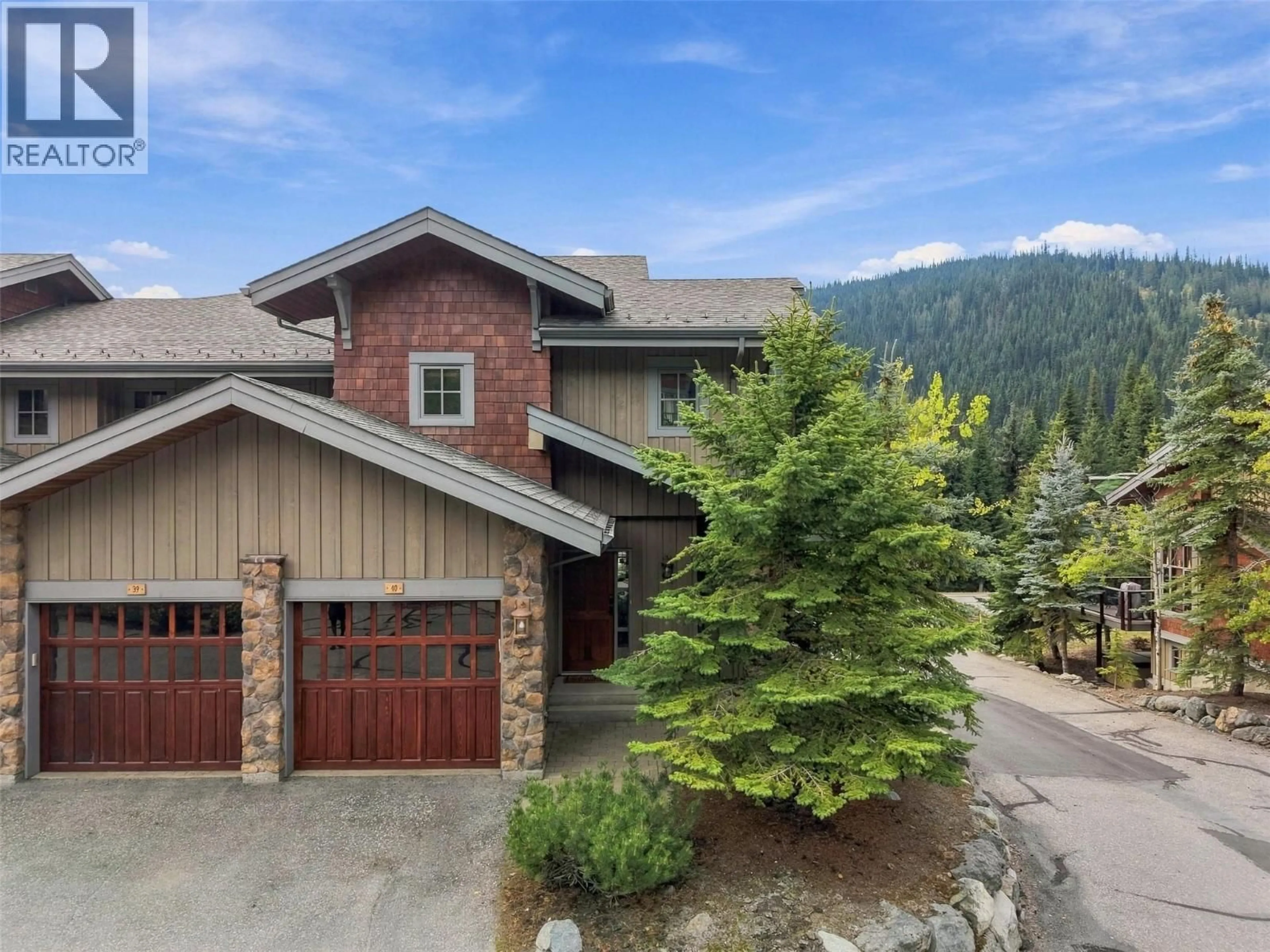 A pic from outside/outdoor area/front of a property/back of a property/a pic from drone, mountain view for 40 - 6015 VALLEY DRIVE, Sun Peaks British Columbia V0E5N0