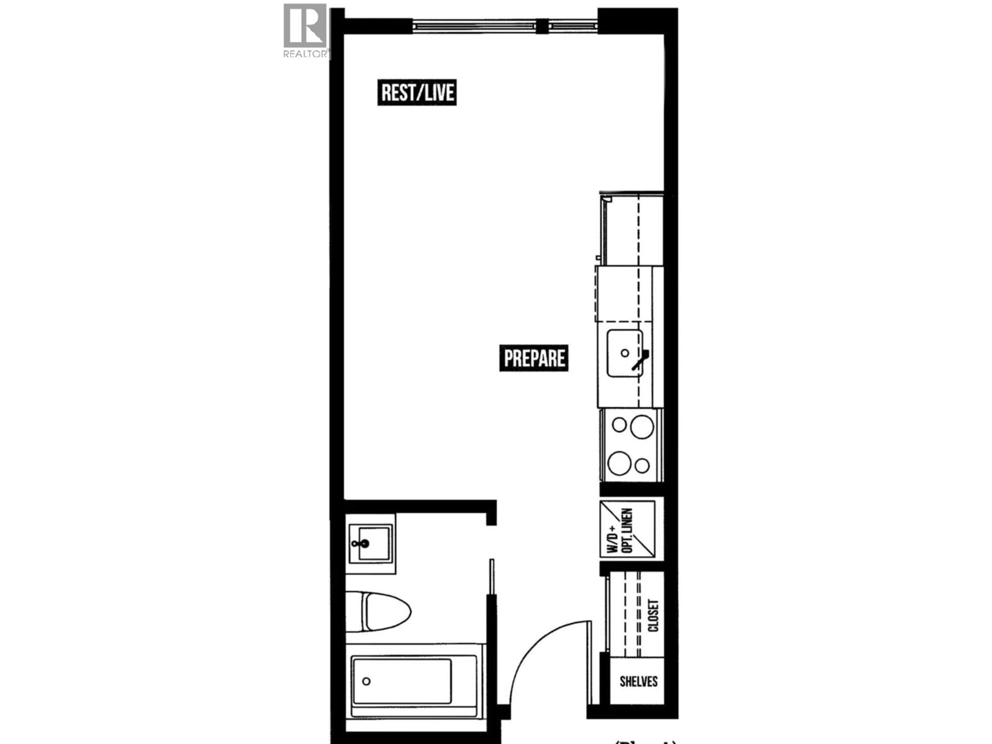 Floor plan for 408 - 925 LEON AVENUE, Kelowna British Columbia V1Y0E5