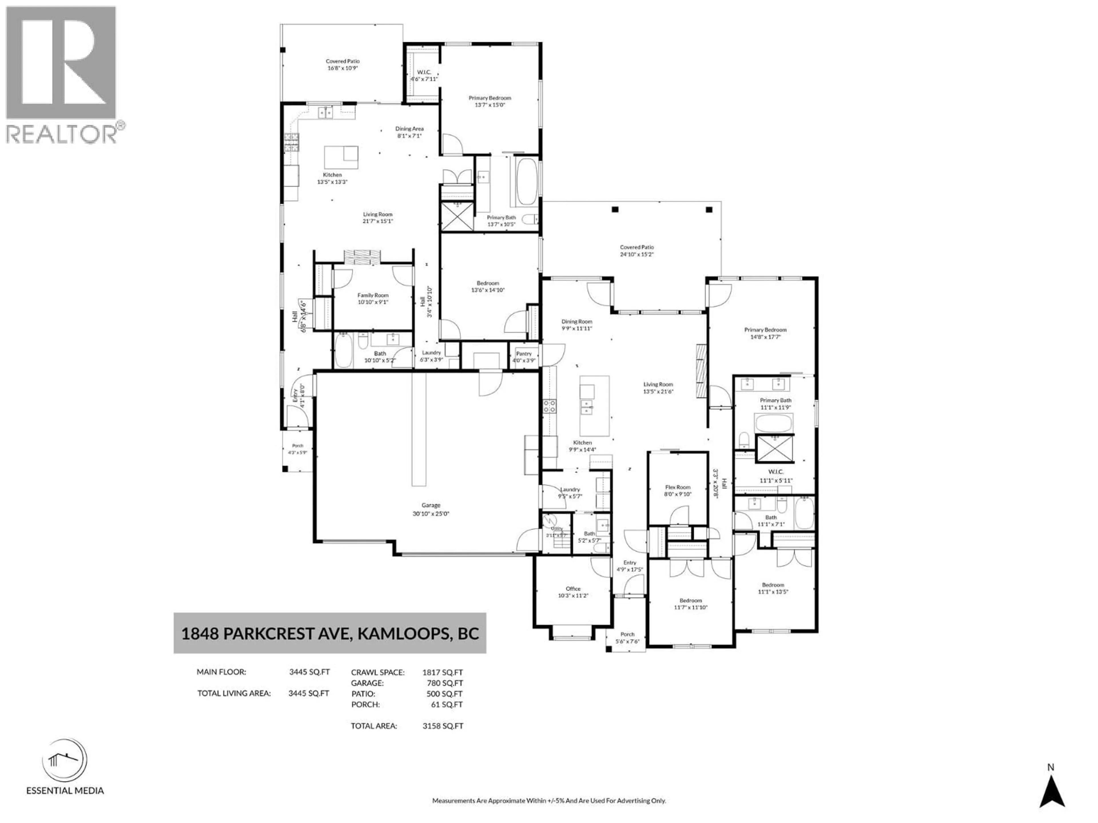 Floor plan for 1848 PARKCREST AVENUE, Kamloops British Columbia V2B4W9