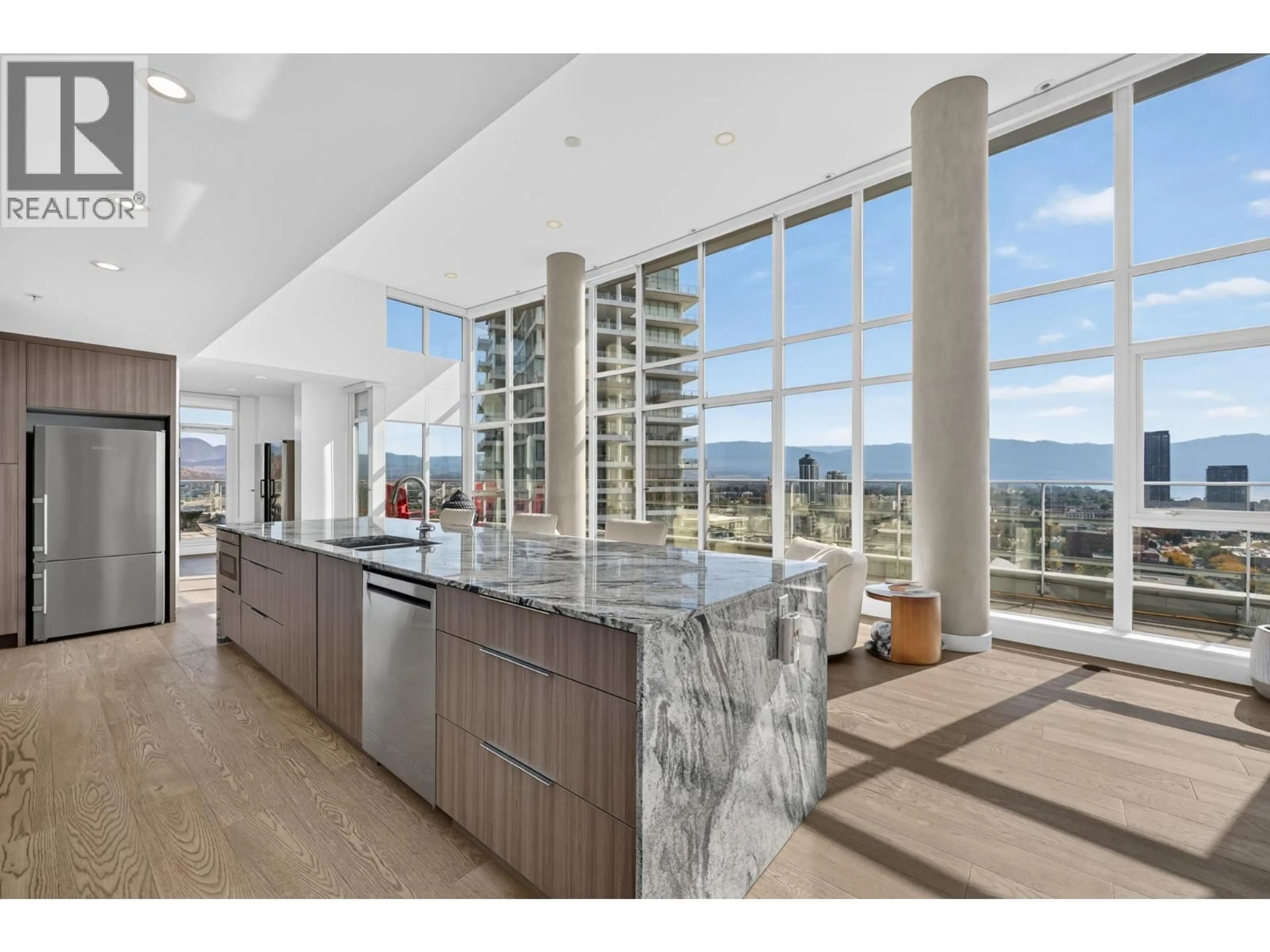 Open concept kitchen, ceramic/tile floor for 2101 - 1151 SUNSET DRIVE, Kelowna British Columbia V1Y0G2