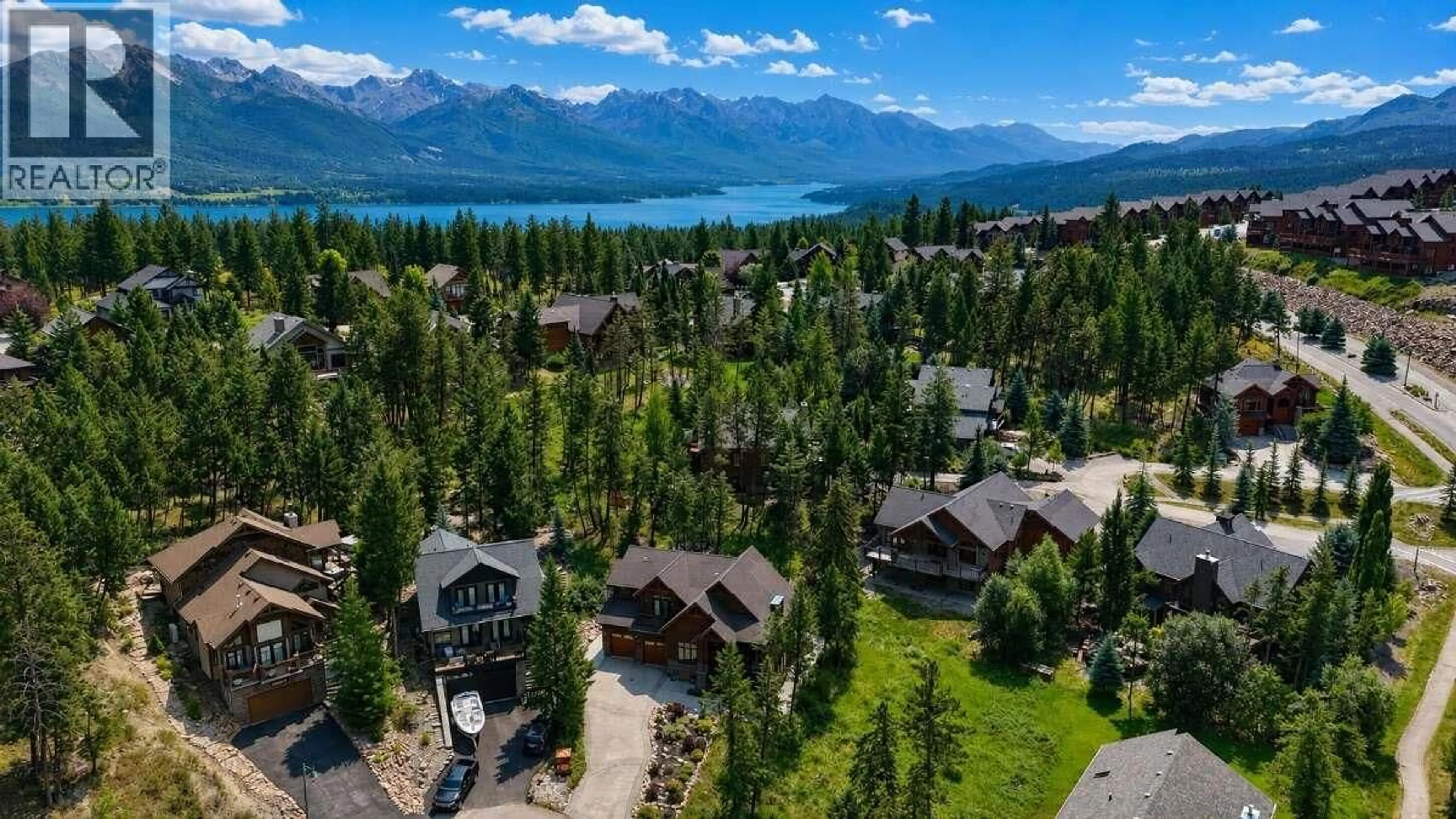 A pic from outside/outdoor area/front of a property/back of a property/a pic from drone, mountain view for 2577 SANDSTONE CIRCLE, Invermere British Columbia V0A1K6