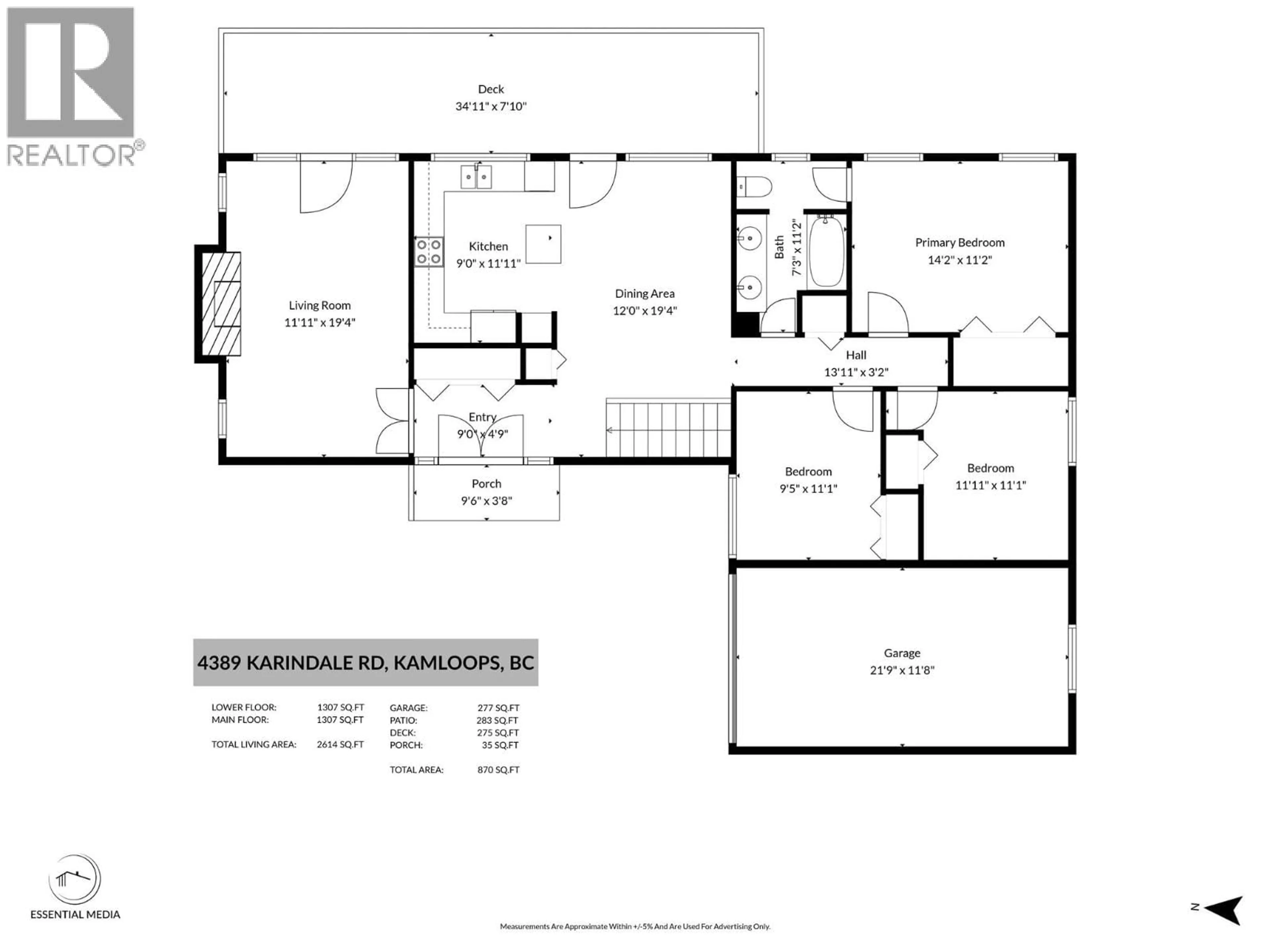 Floor plan for 4389 KARINDALE ROAD, Kamloops British Columbia V2B8N1