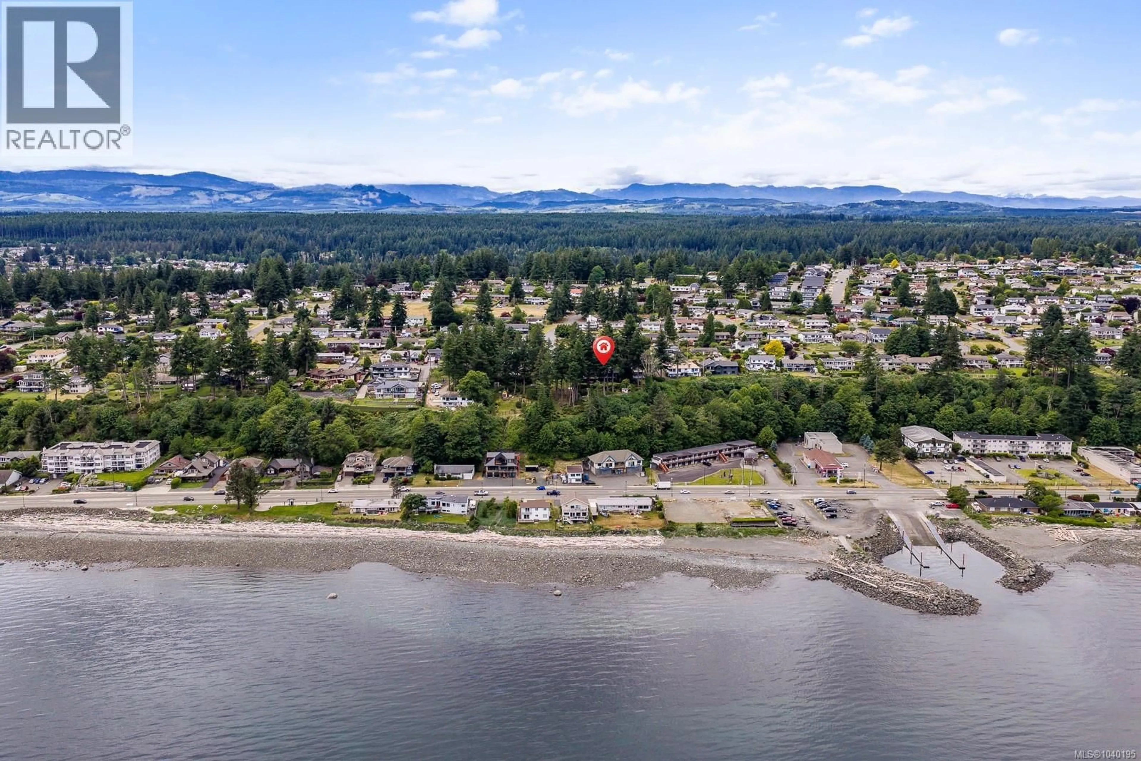 A pic from outside/outdoor area/front of a property/back of a property/a pic from drone, water/lake/river/ocean view for 1093 ASH STREET, Campbell River British Columbia V9W1G6