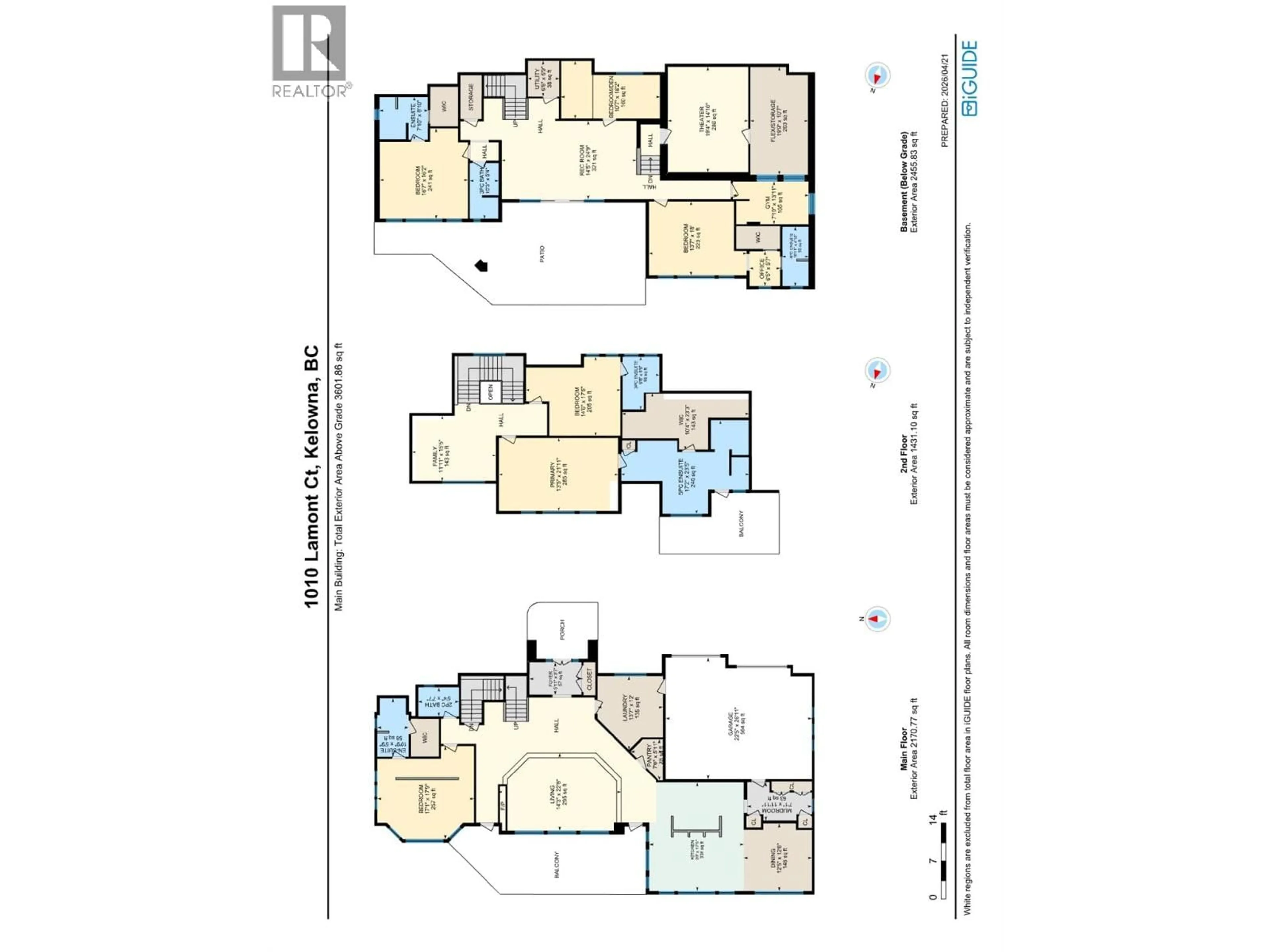 Floor plan for 1010 LAMONT COURT, Kelowna British Columbia V1W5J1