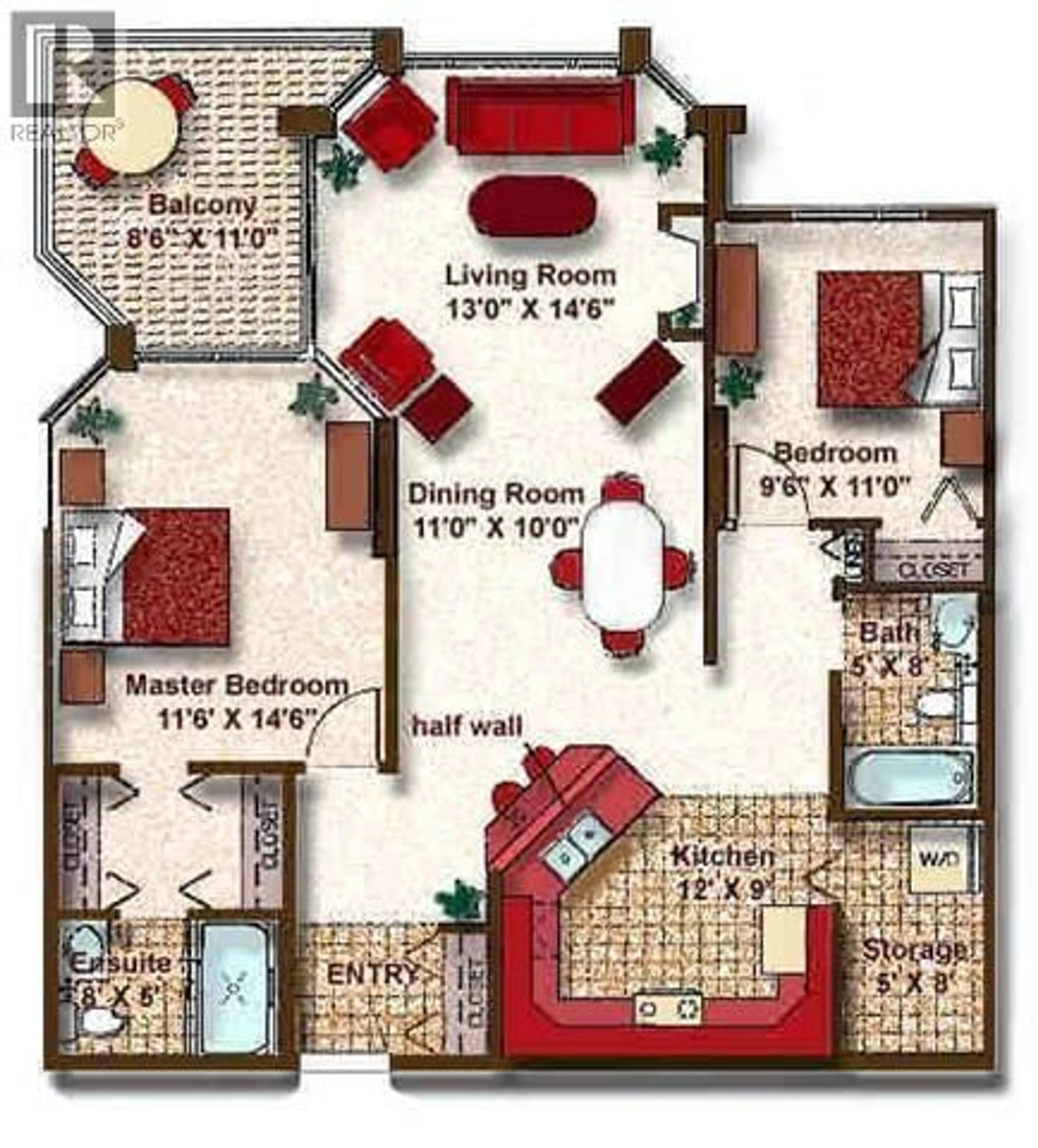 Floor plan for 706 - 1128 SUNSET DRIVE, Kelowna British Columbia V1Y9W7