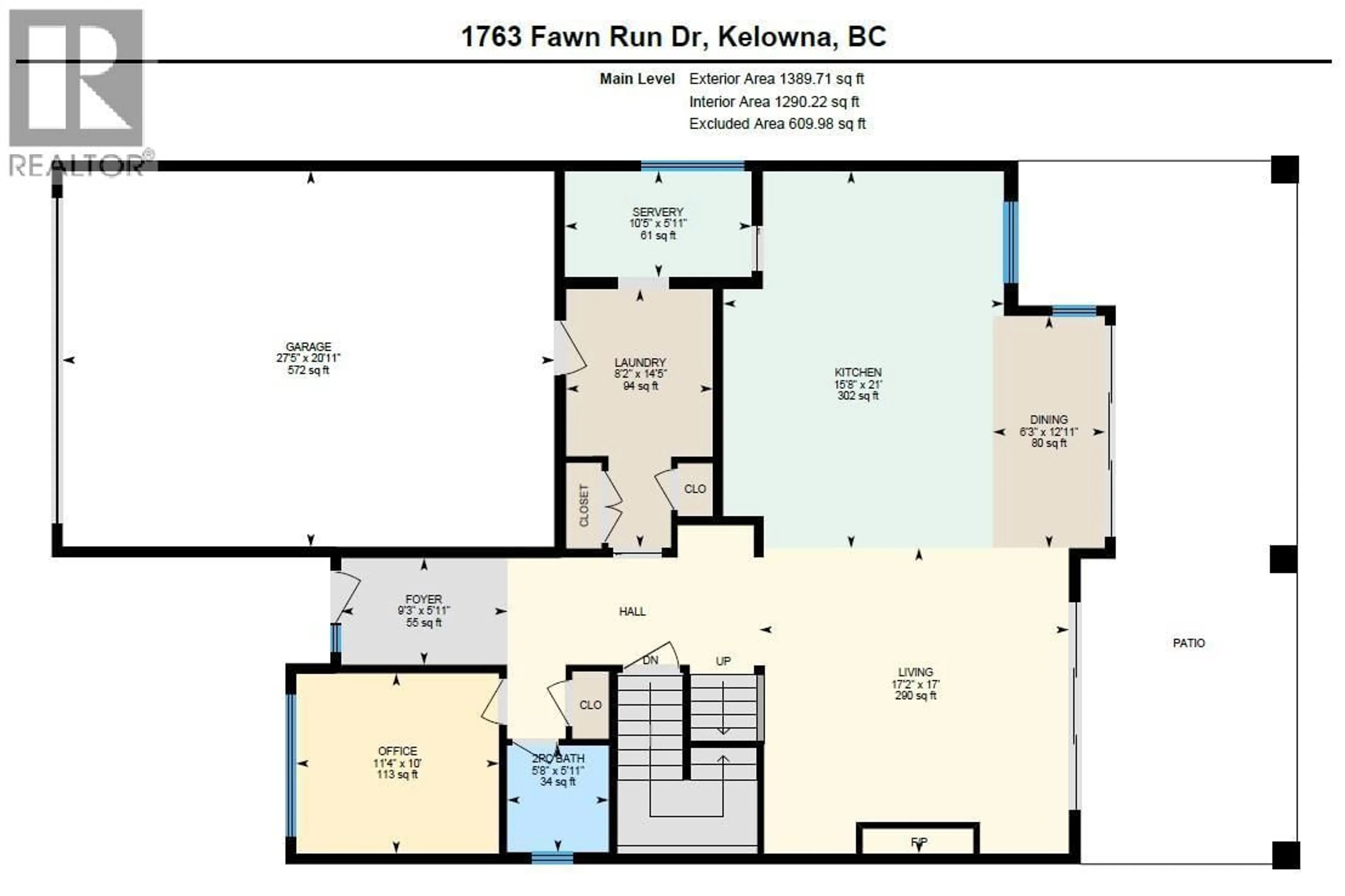 Floor plan for 1763 FAWN RUN DRIVE, Kelowna British Columbia V1W5N9