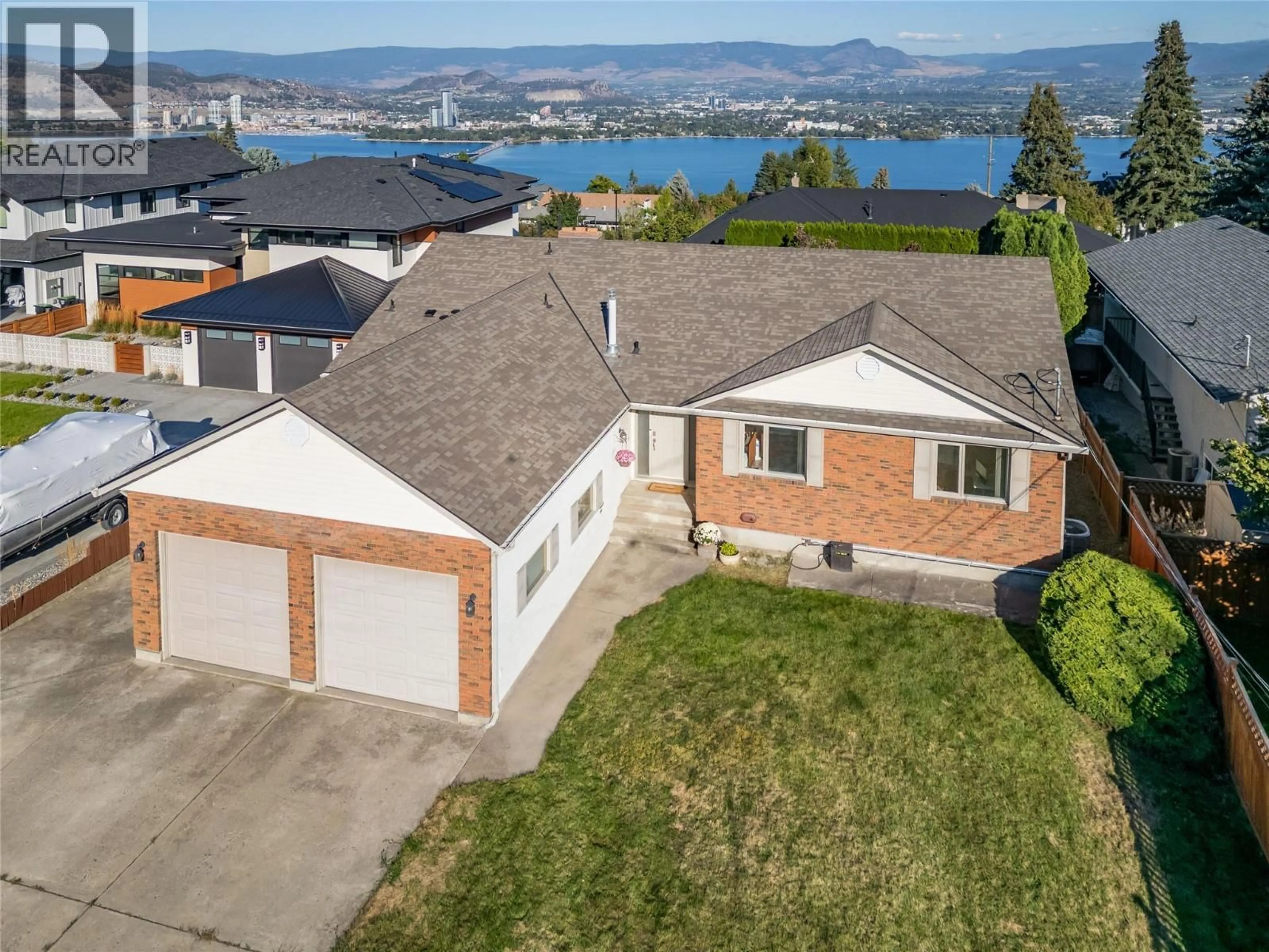 A pic from outside/outdoor area/front of a property/back of a property/a pic from drone, water/lake/river/ocean view for 2245 THACKER DRIVE, West Kelowna British Columbia V1Z1V5