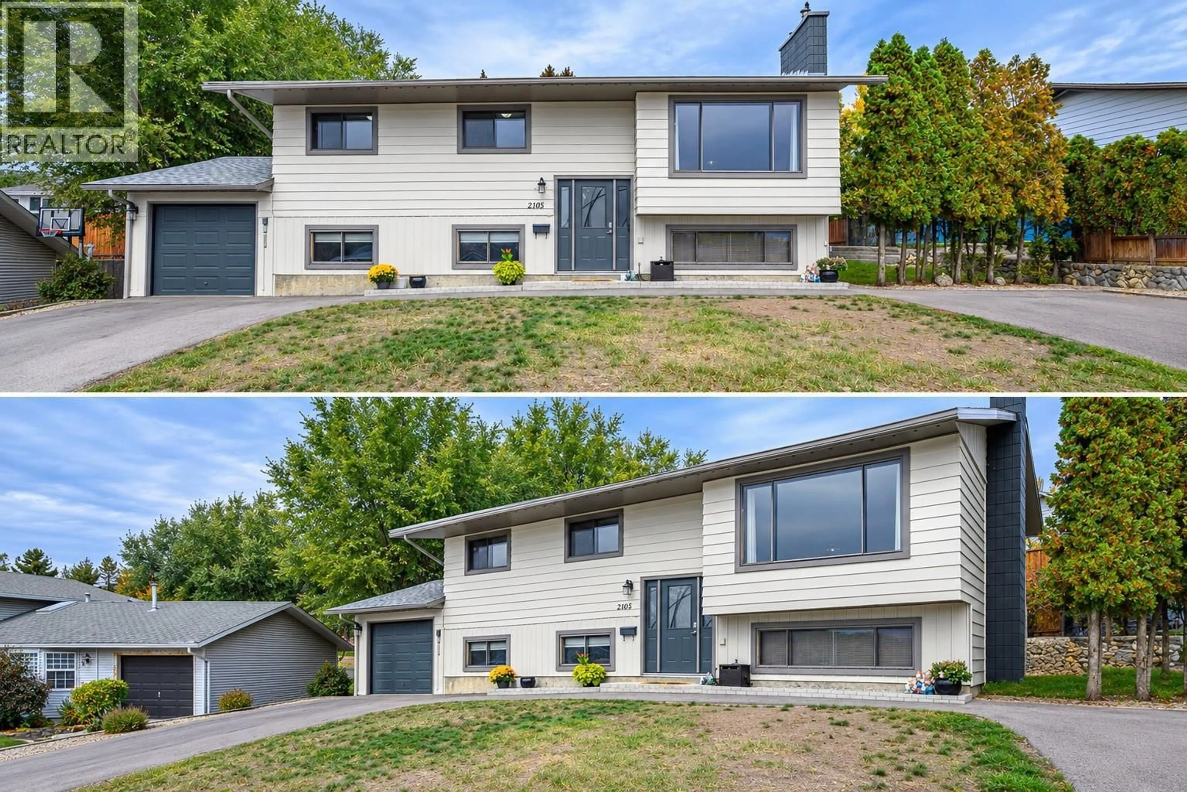 Home with vinyl exterior material, street for 2105 20 AVENUE, Vernon British Columbia V1T7J7