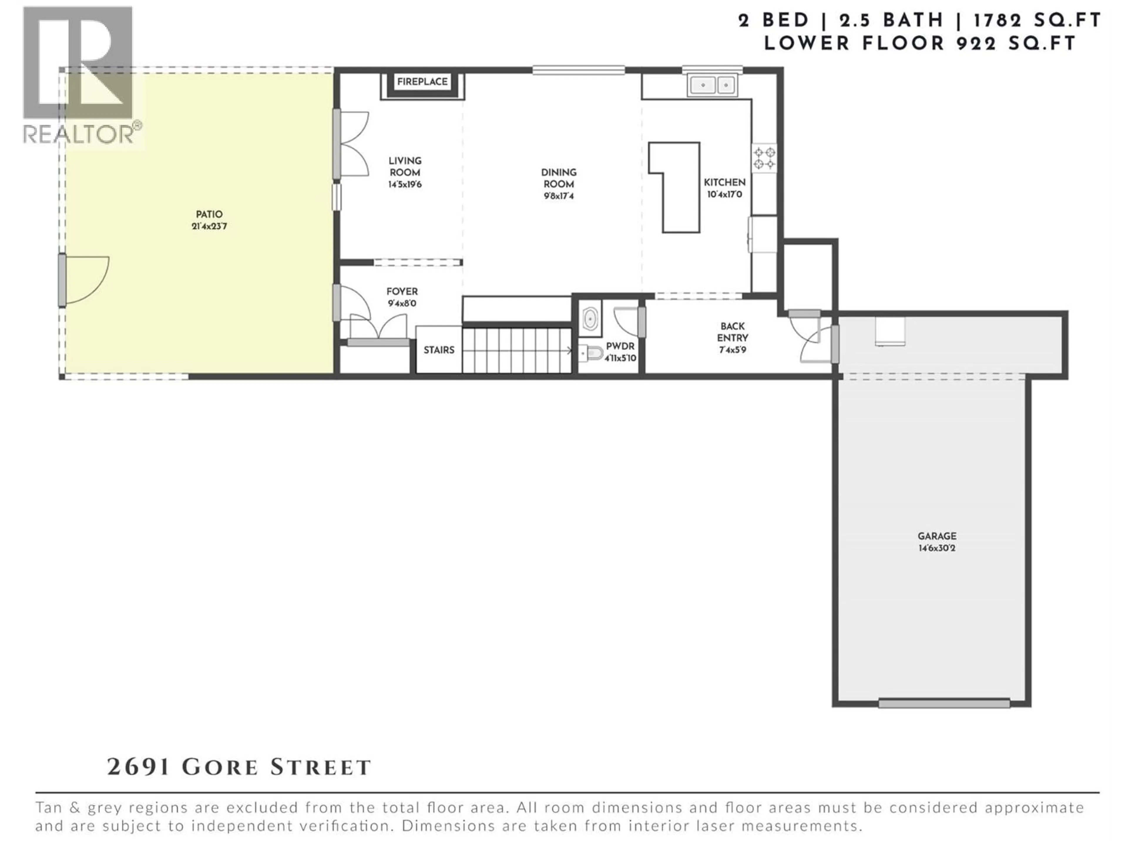 Floor plan for 2691 GORE STREET, Kelowna British Columbia V1Y5A5