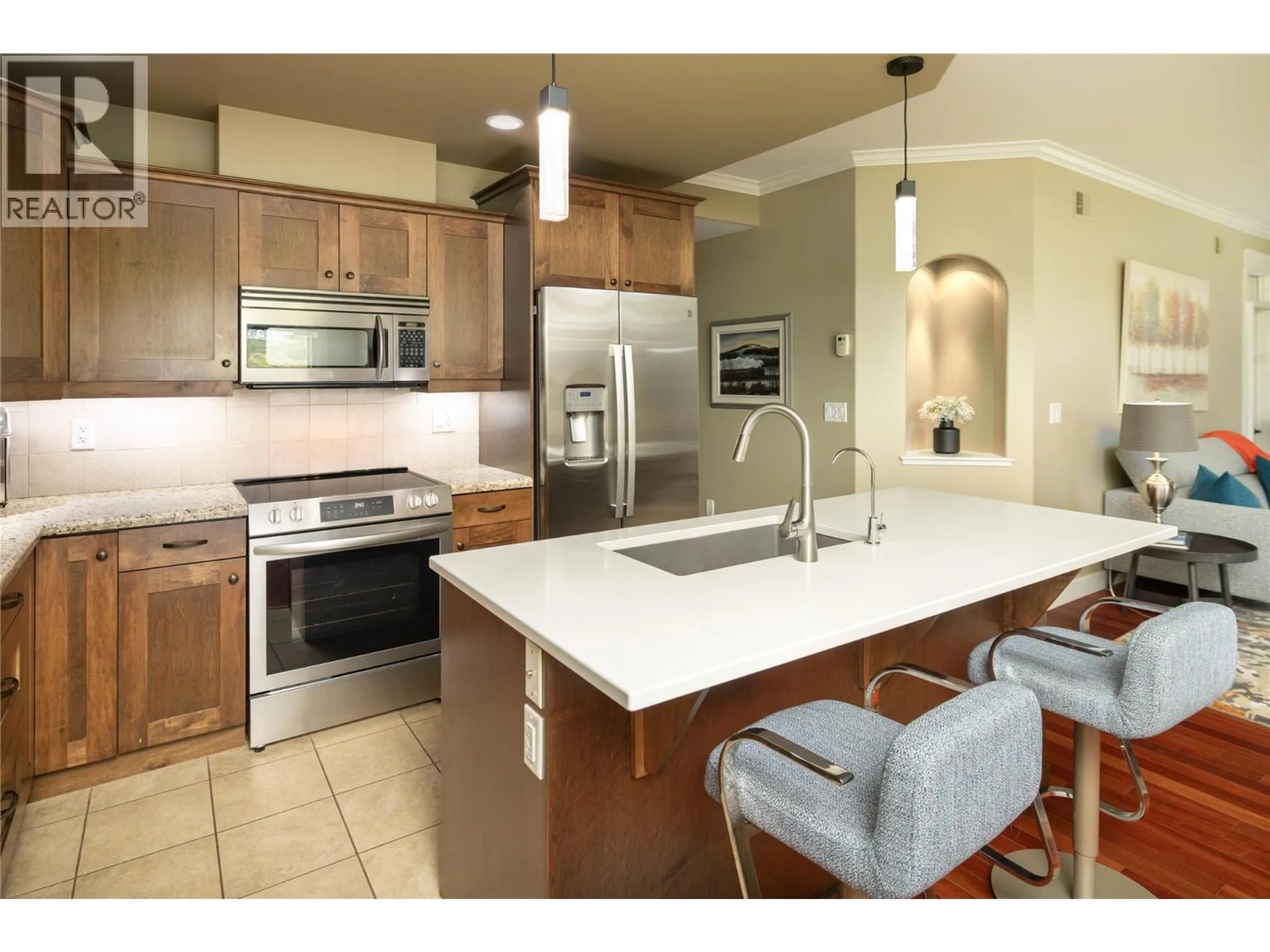 Open concept kitchen, ceramic/tile floor for 207 - 2470 TUSCANY DRIVE, West Kelowna British Columbia V4T3G8