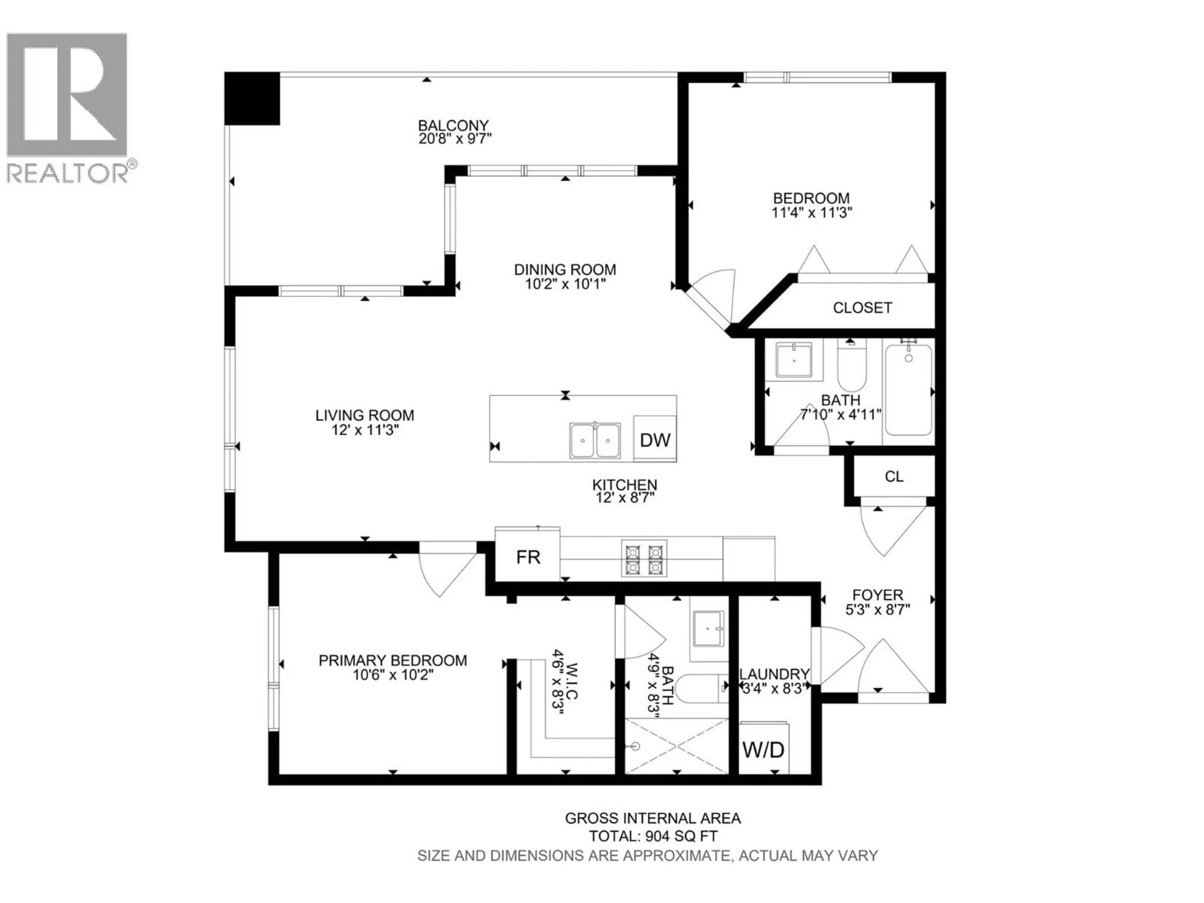 Floor plan for 203 - 875 UNIVERSITY DRIVE, Kamloops British Columbia V2C0J8