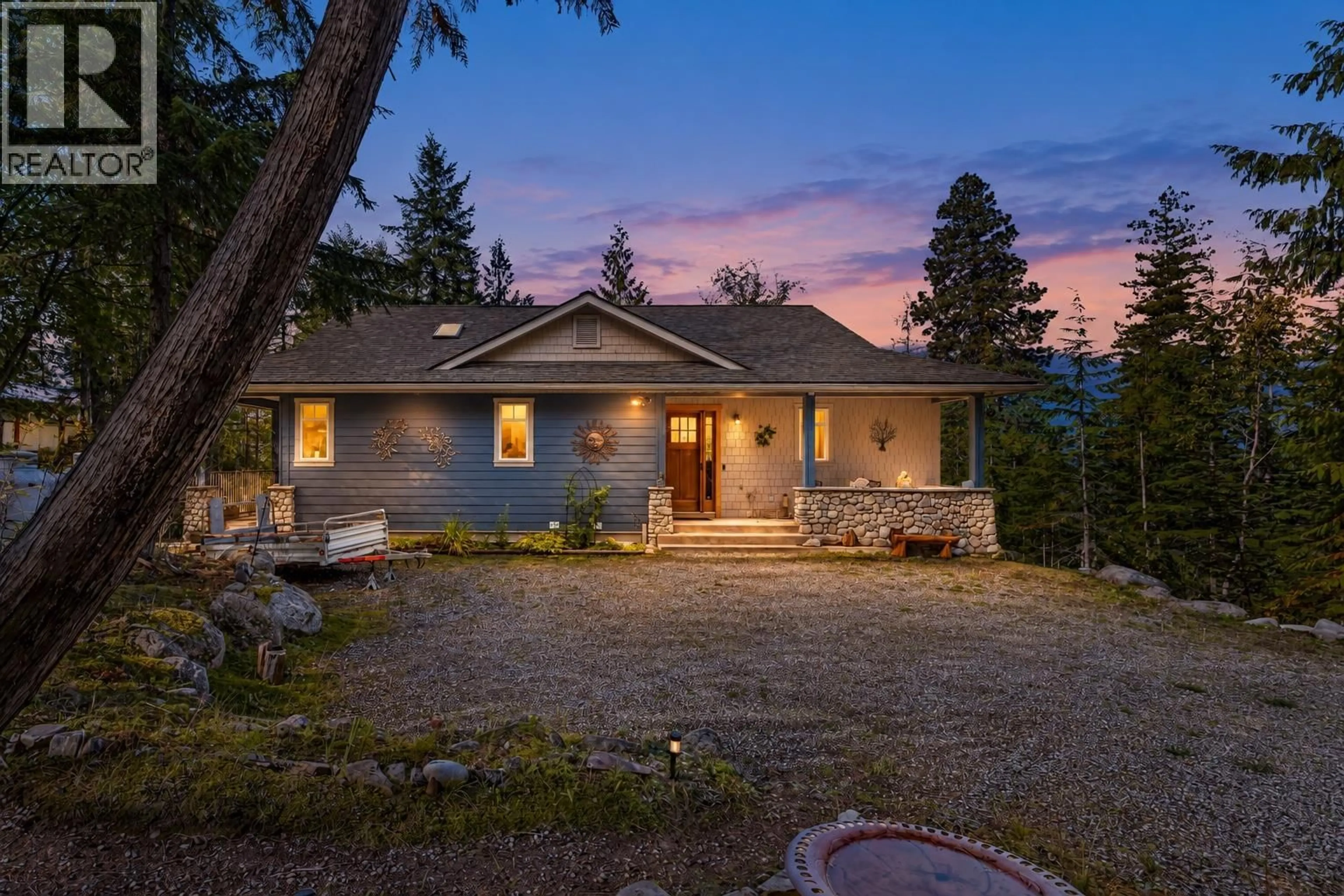 A pic from outside/outdoor area/front of a property/back of a property/a pic from drone, mountain view for 487 WALKERS LANDING ROAD, Riondel British Columbia V0B2B0
