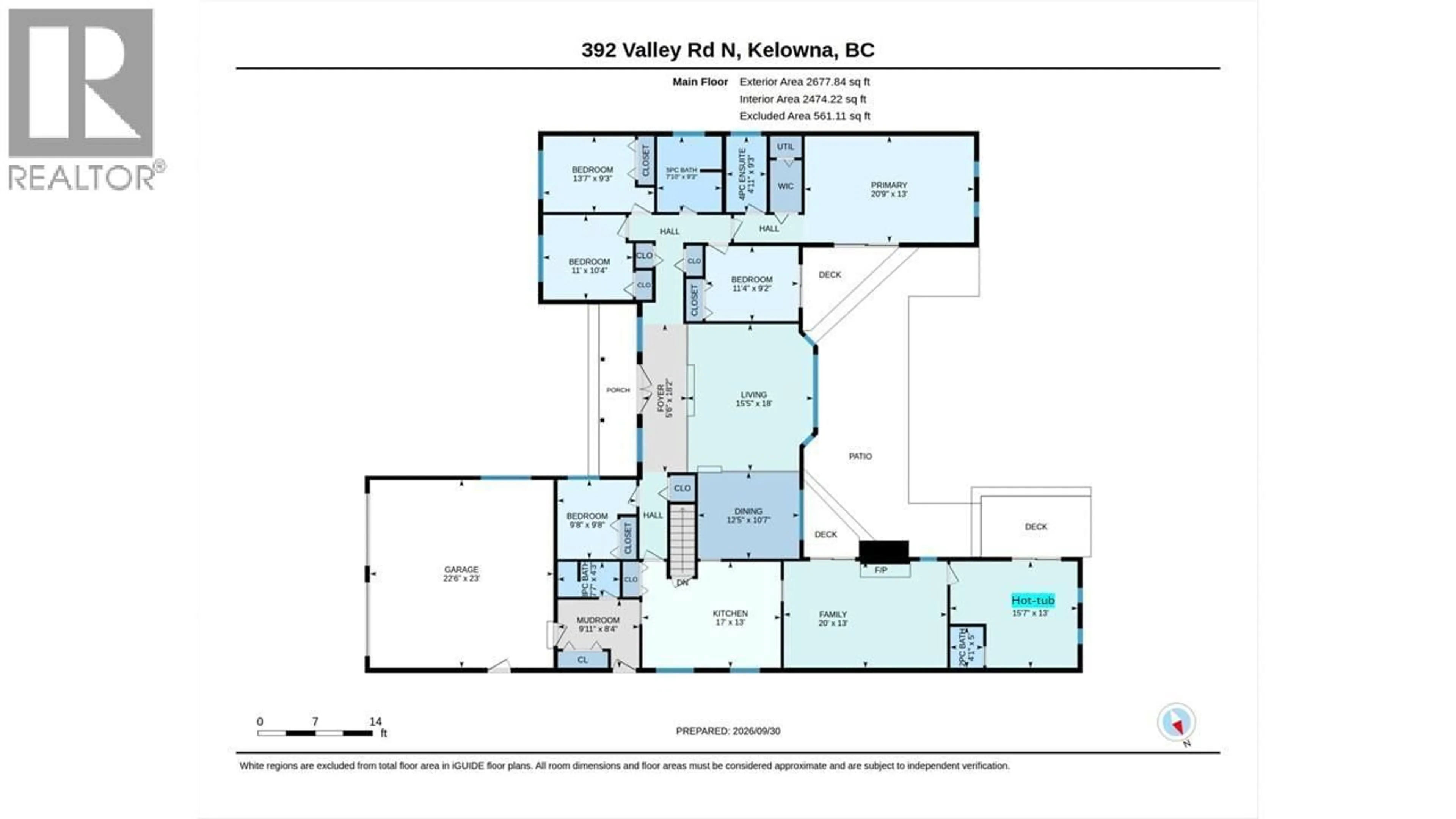 Floor plan for 392 VALLEY ROAD NORTH, Kelowna British Columbia V1V2G1