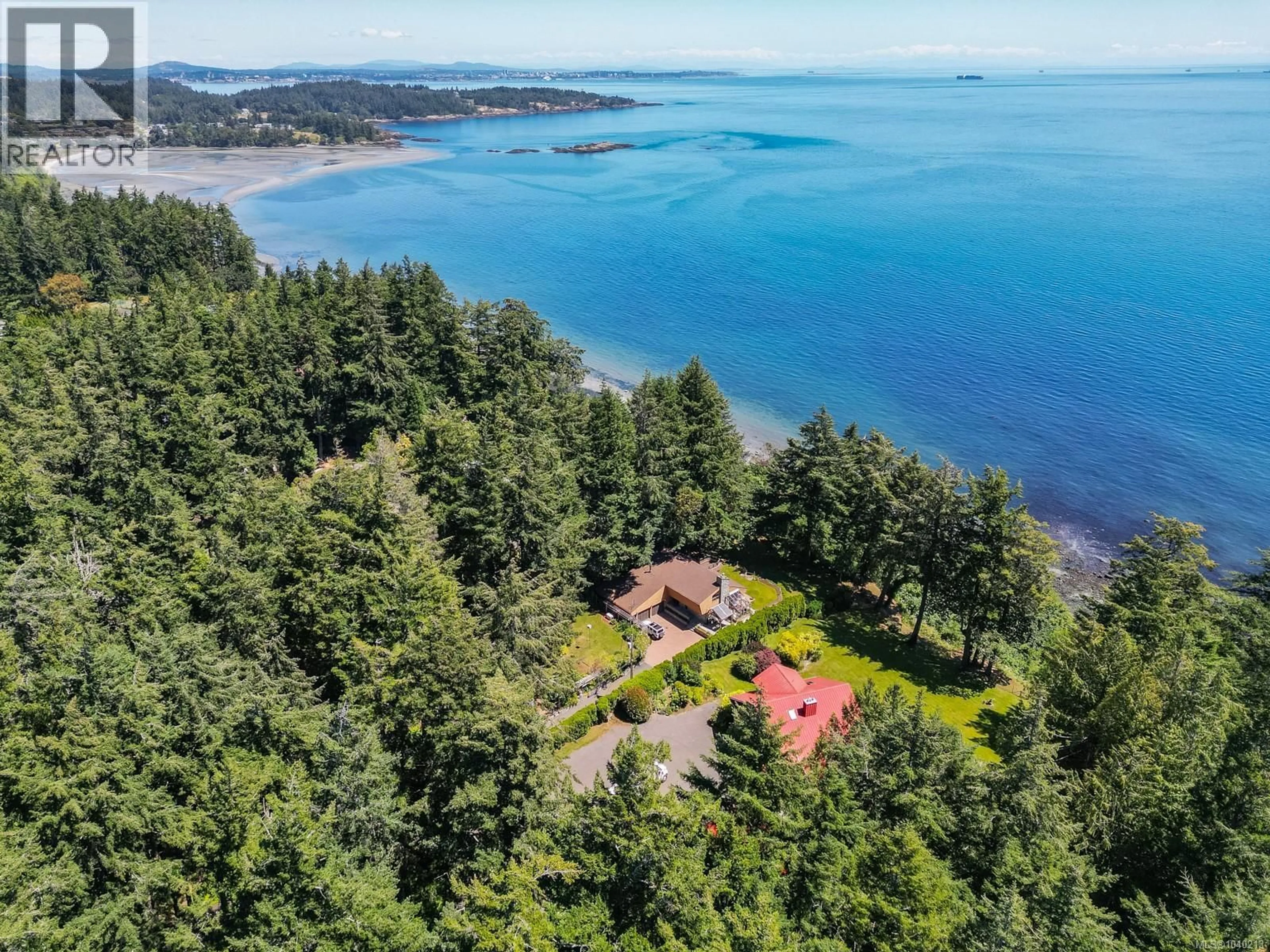 A pic from outside/outdoor area/front of a property/back of a property/a pic from drone, water/lake/river/ocean view for 4515 PARRY CROSS ROAD, Metchosin British Columbia V9C3W1