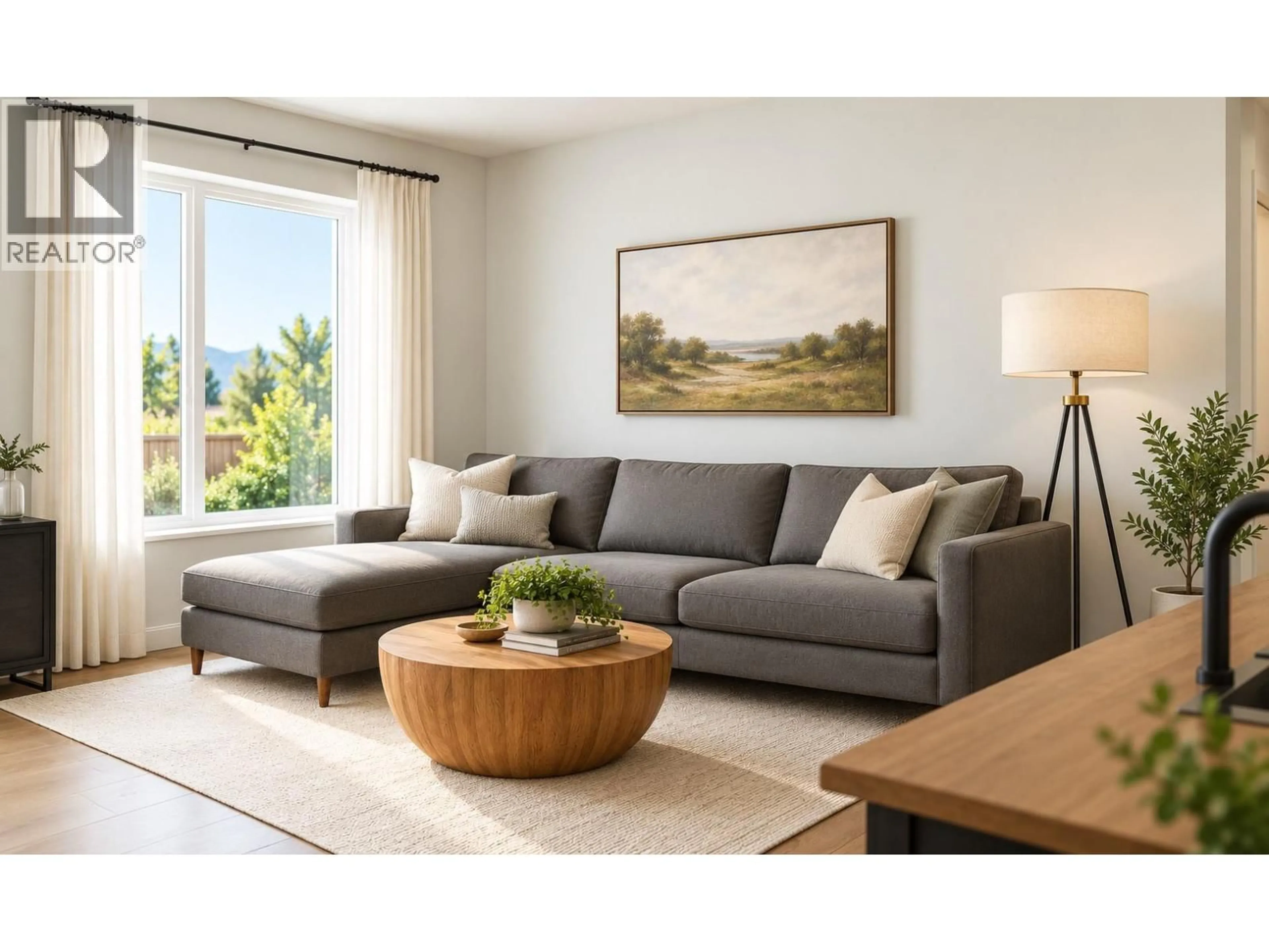 Living room with furniture, wood/laminate floor for 544 SCOTT AVENUE, Penticton British Columbia V2A5V2