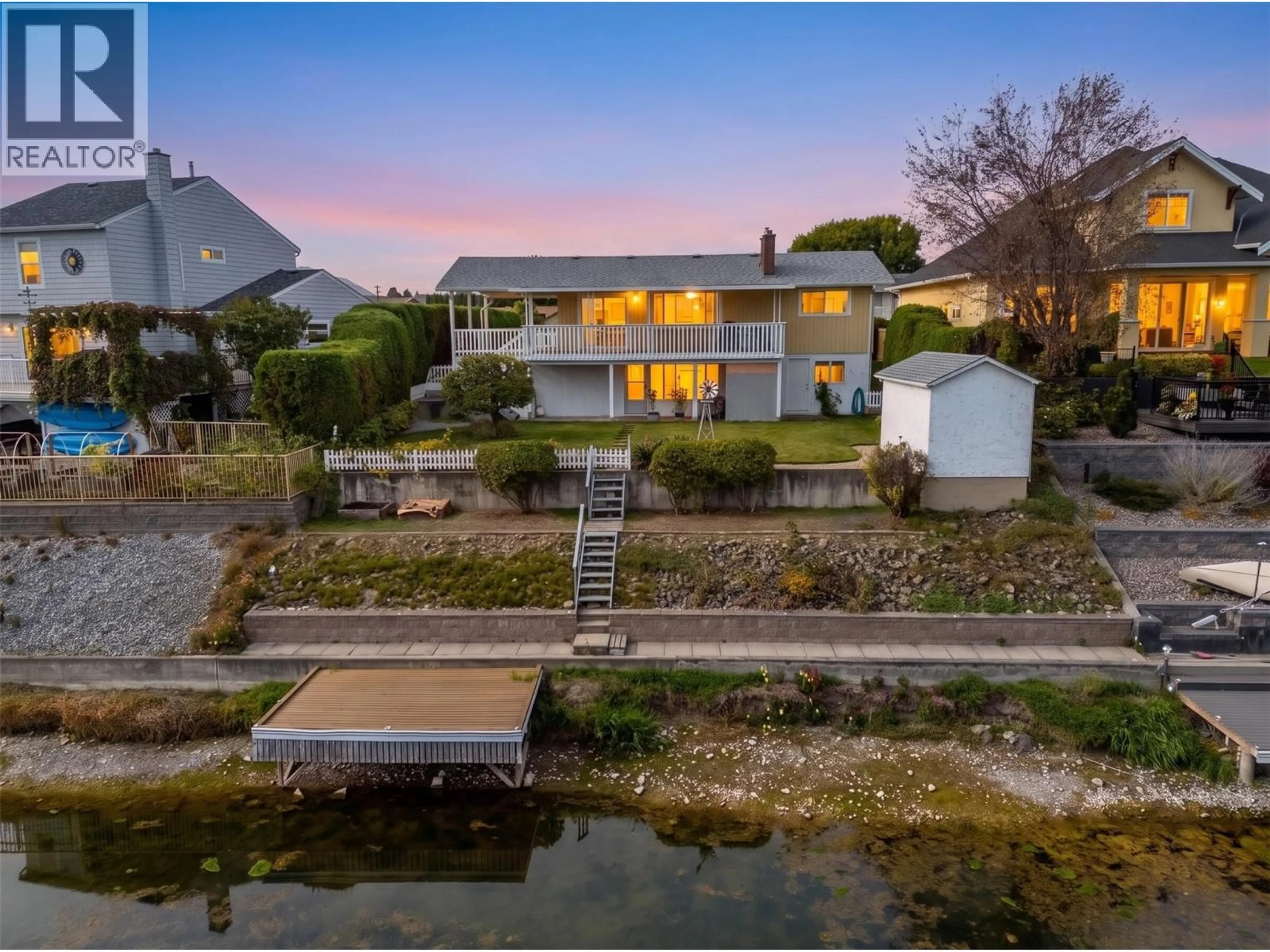 A pic from outside/outdoor area/front of a property/back of a property/a pic from drone, water/lake/river/ocean view for 3935 MILFORD ROAD, West Kelowna British Columbia V4T1X2
