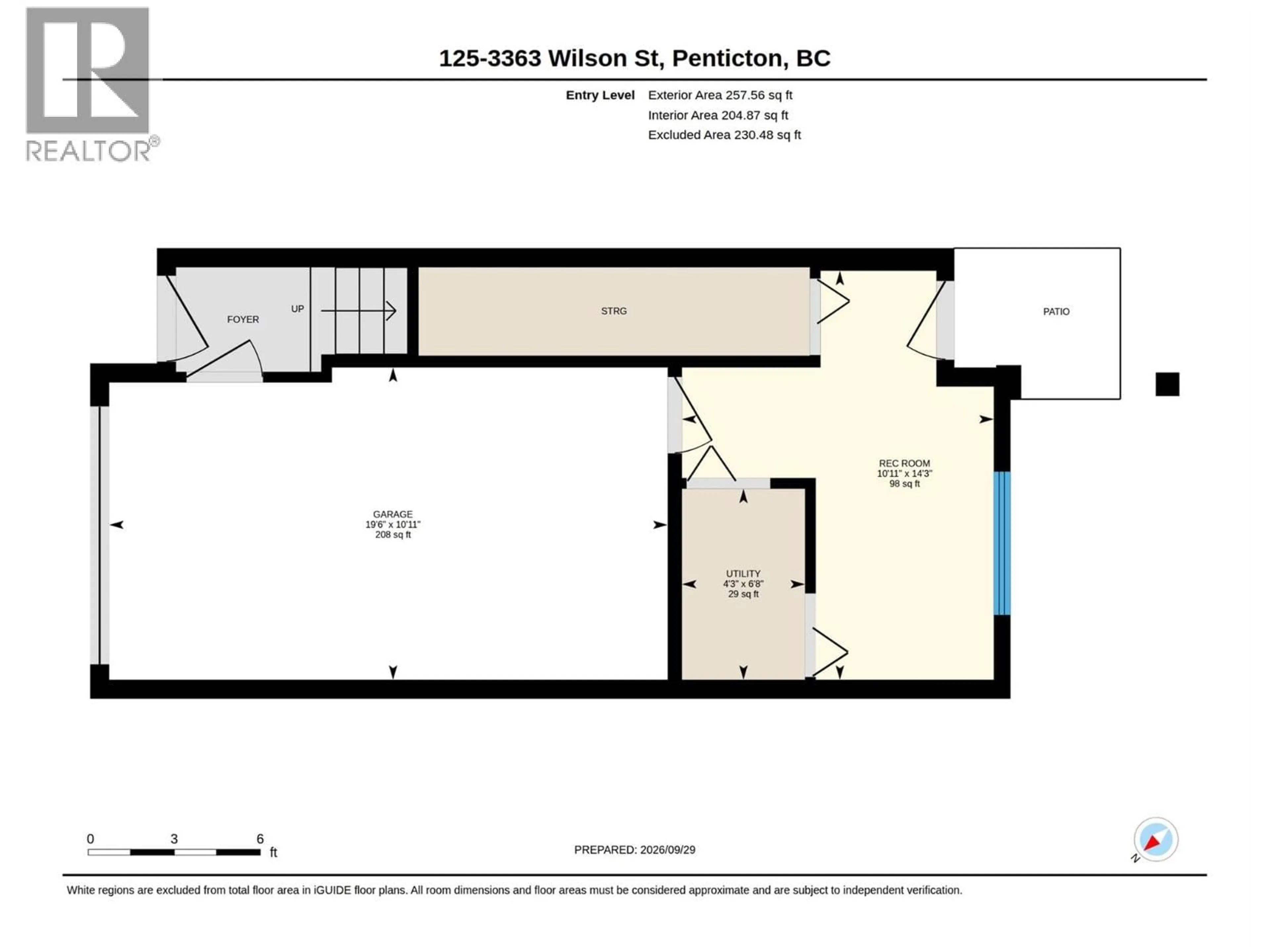 Floor plan for 125 - 3363 WILSON STREET, Penticton British Columbia V2A9G7