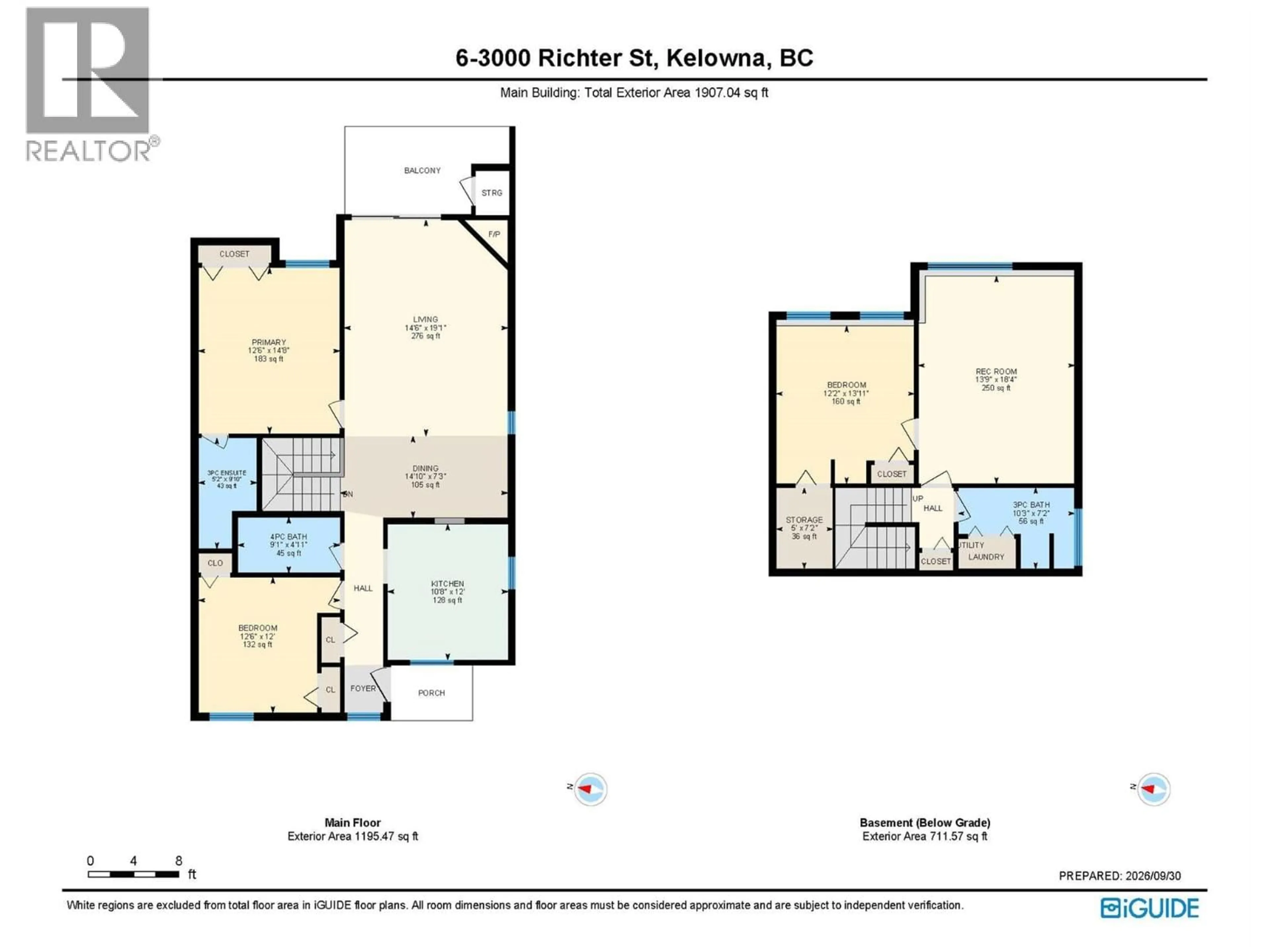 Floor plan for 6 - 3000 RICHTER STREET, Kelowna British Columbia V1Y8M5
