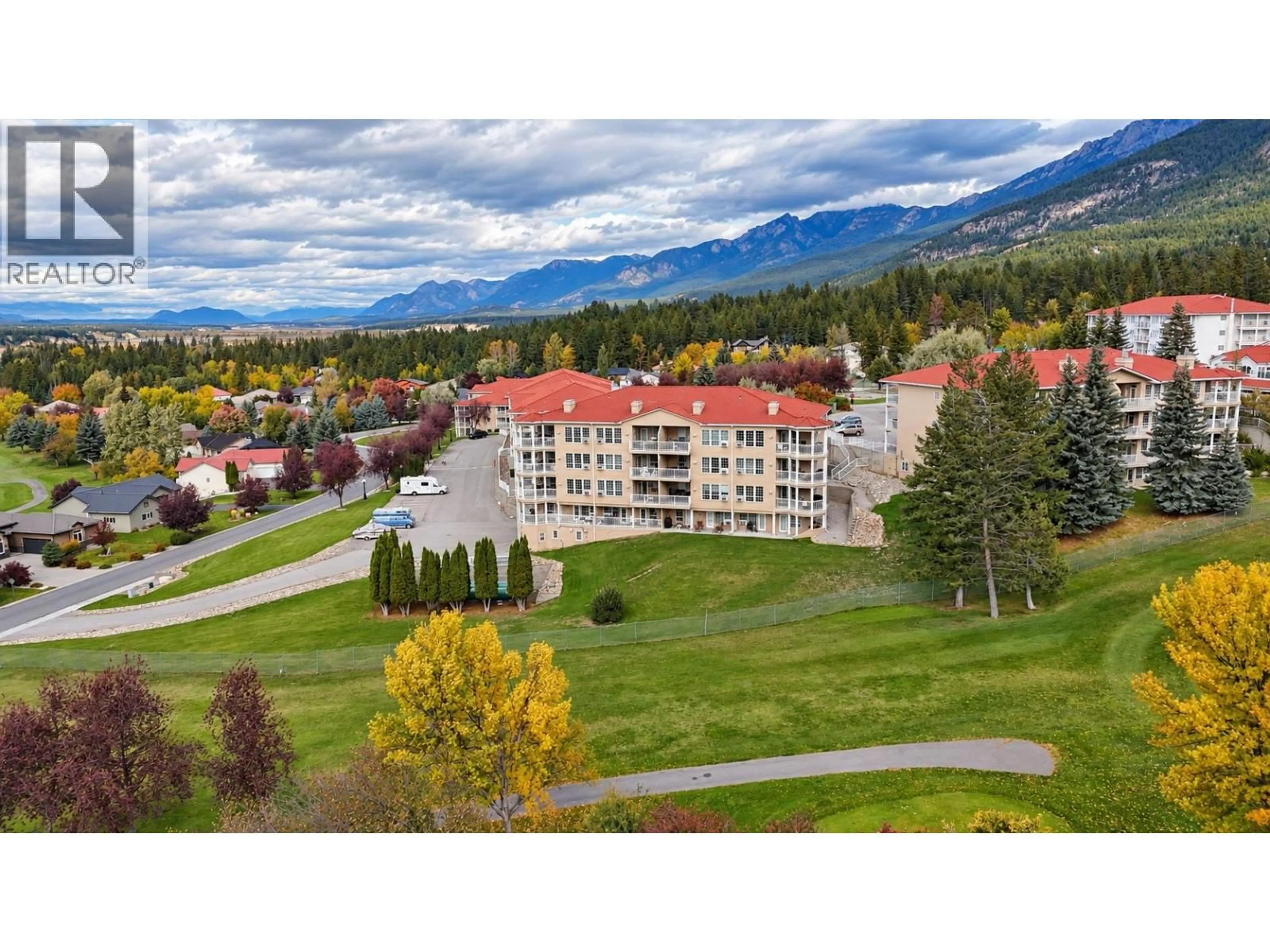 A pic from outside/outdoor area/front of a property/back of a property/a pic from drone, mountain view for 2005 B - 5052 RIVERVIEW ROAD, Fairmont Hot Springs British Columbia V0B1L1