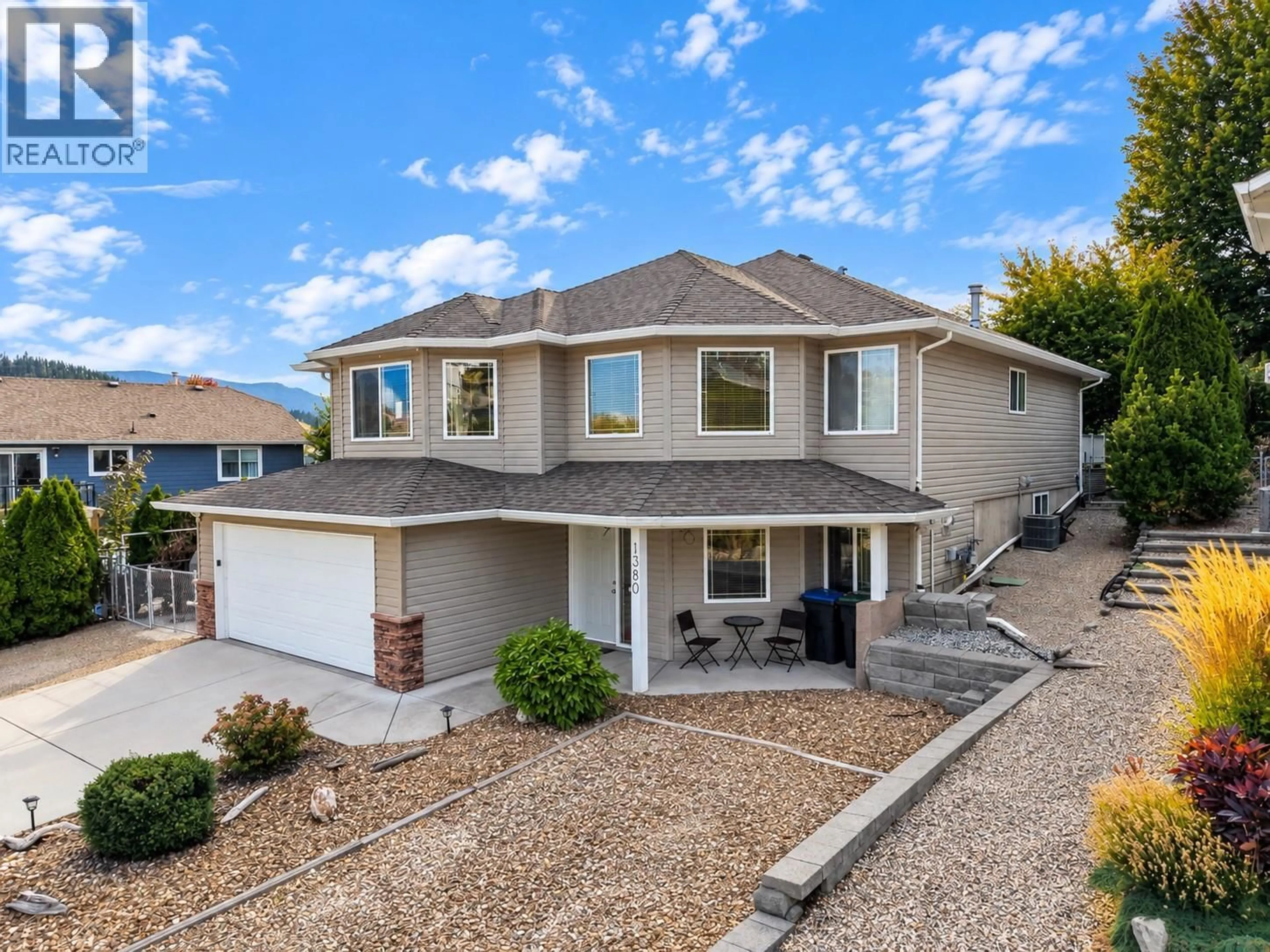 Home with vinyl exterior material, street for 1380 LOSETH DRIVE, Kelowna British Columbia V1P1M8