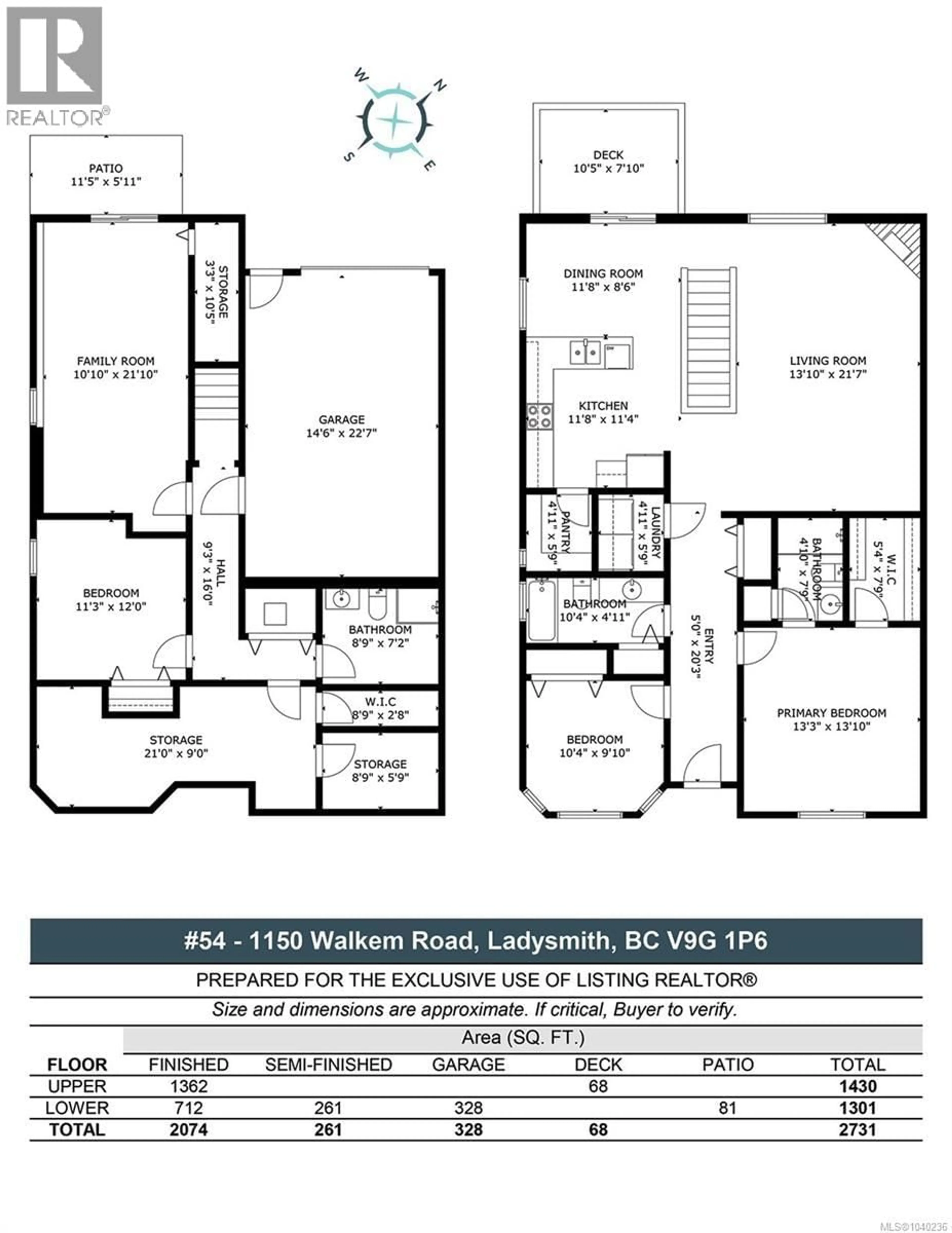 Floor plan for 54 - 1150 WALKEM ROAD, Ladysmith British Columbia V9G1S1