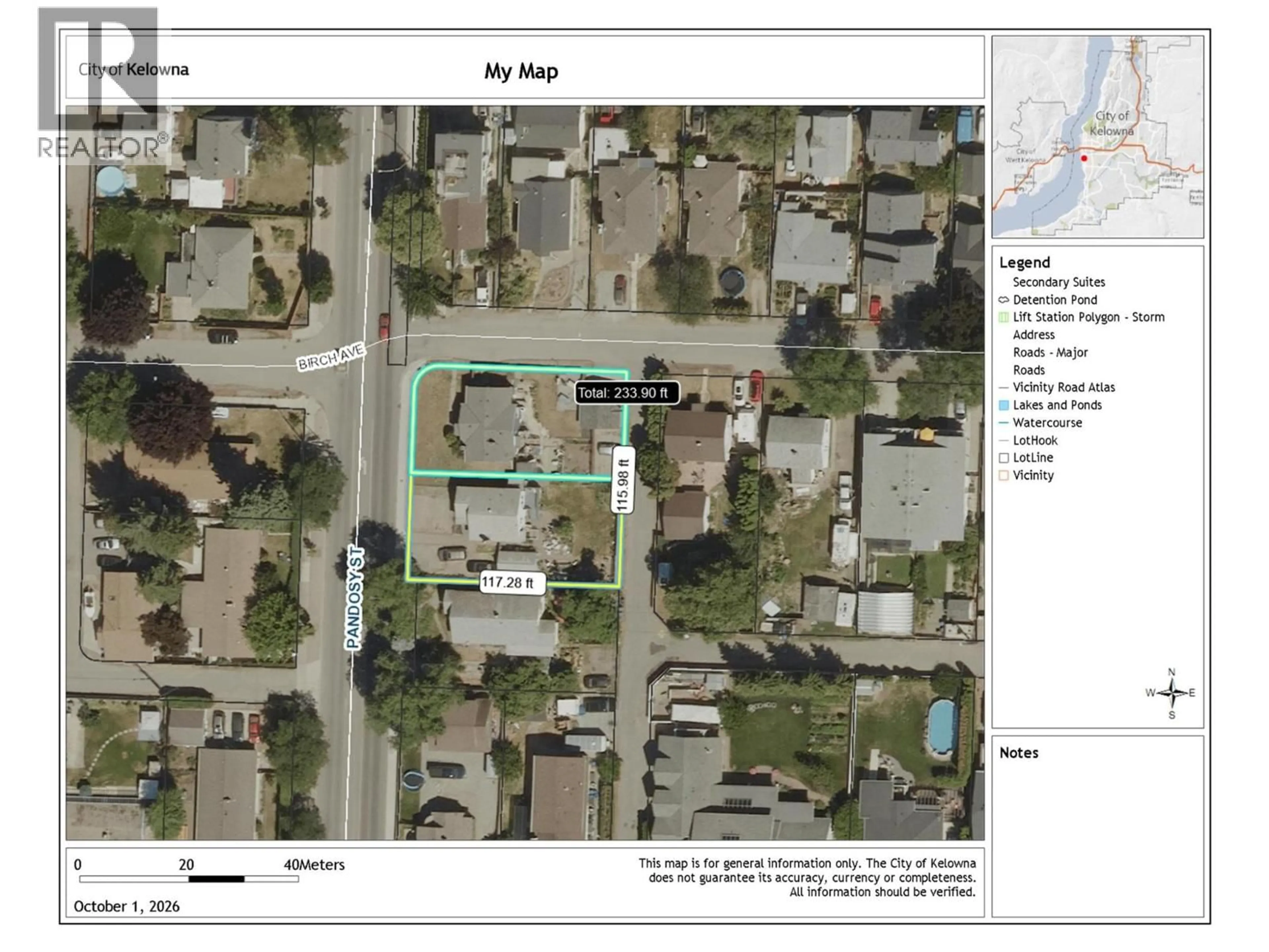 Picture of a map for 2415 PANDOSY STREET, Kelowna British Columbia V1Y1T7