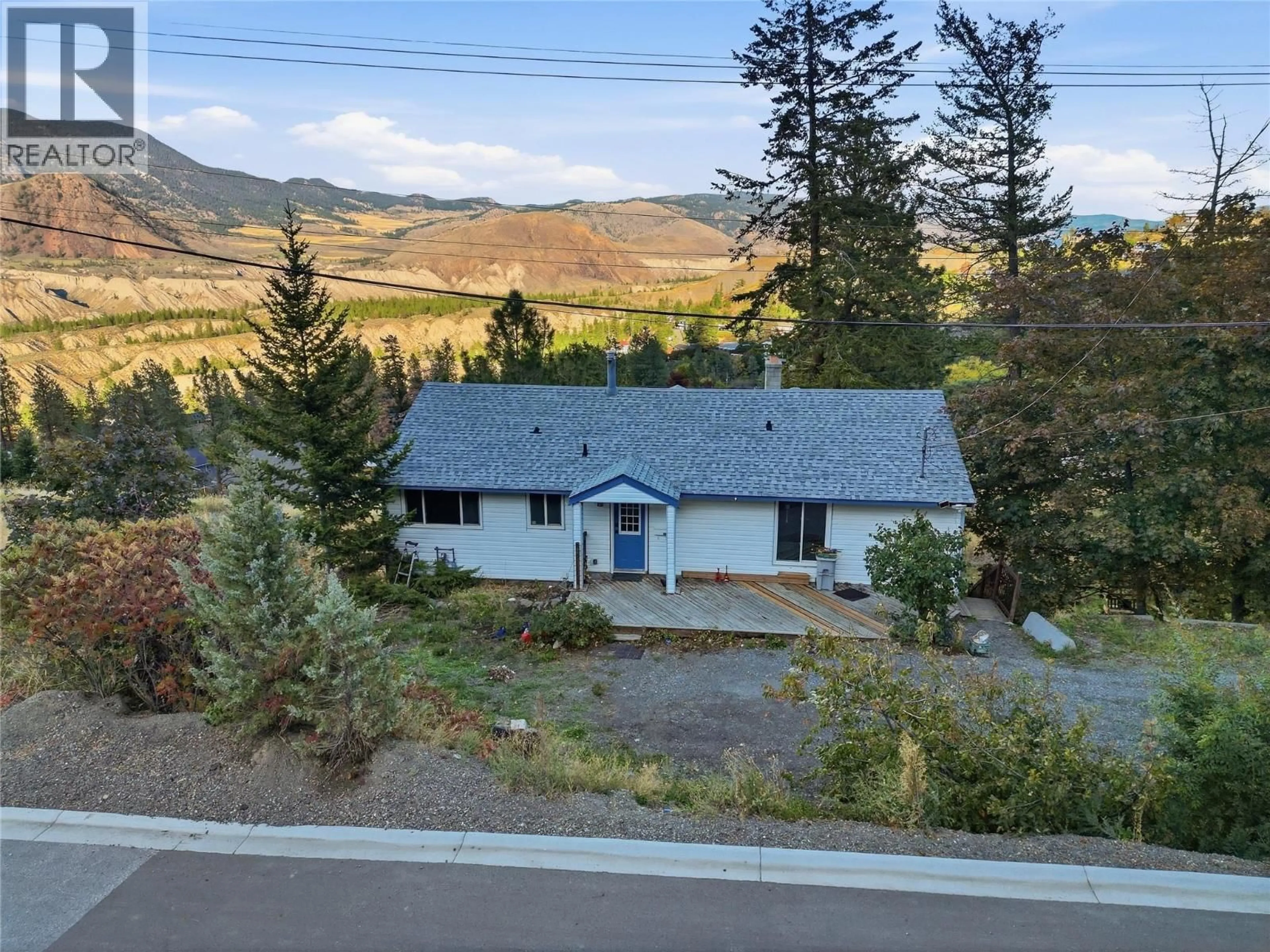 A pic from outside/outdoor area/front of a property/back of a property/a pic from drone, mountain view for 1202 CRESTWOOD DRIVE, Kamloops British Columbia V2C5G9