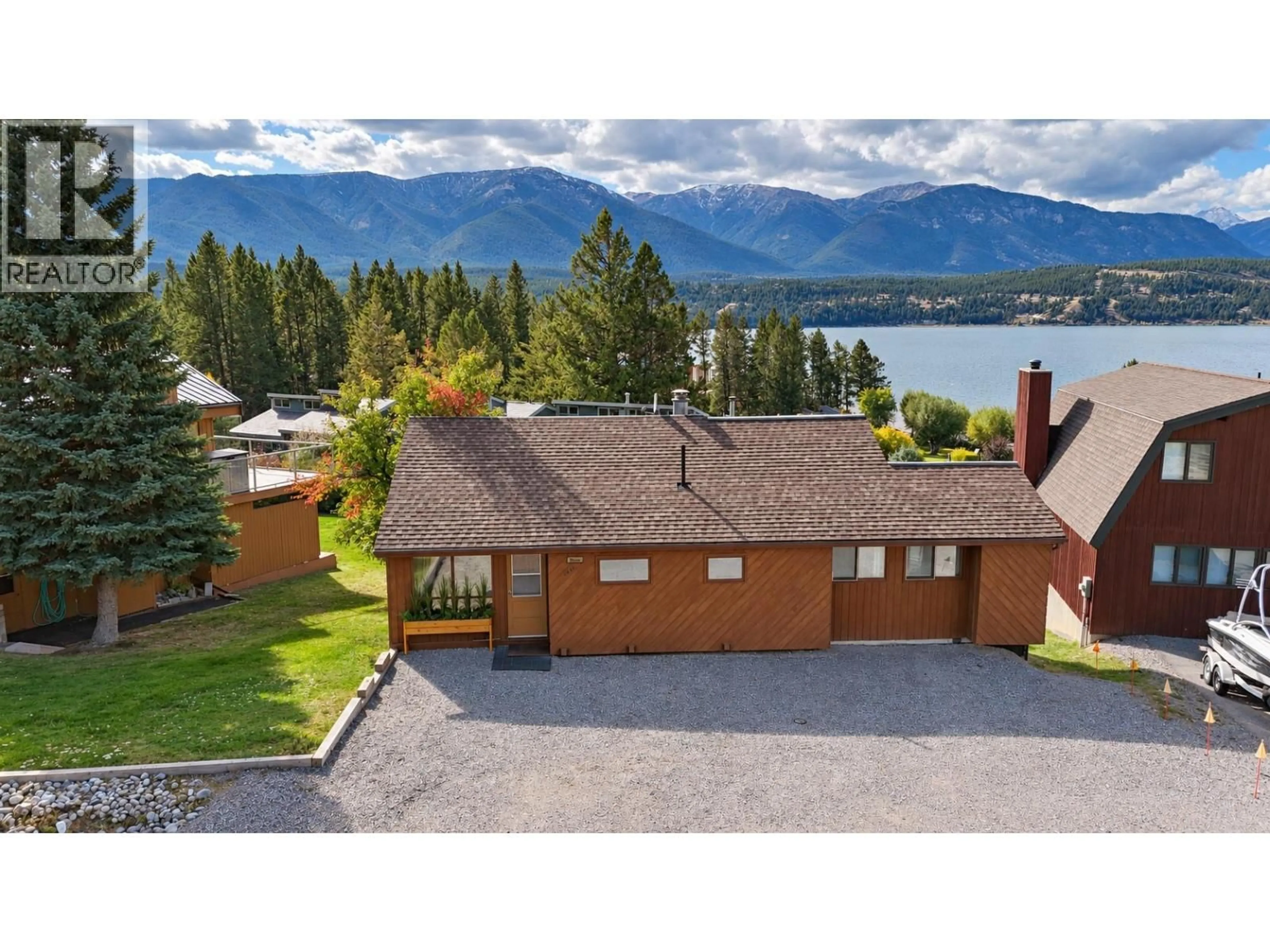 A pic from outside/outdoor area/front of a property/back of a property/a pic from drone, water/lake/river/ocean view for 1385 TERRAVISTA ROAD, Windermere British Columbia V0B2L0
