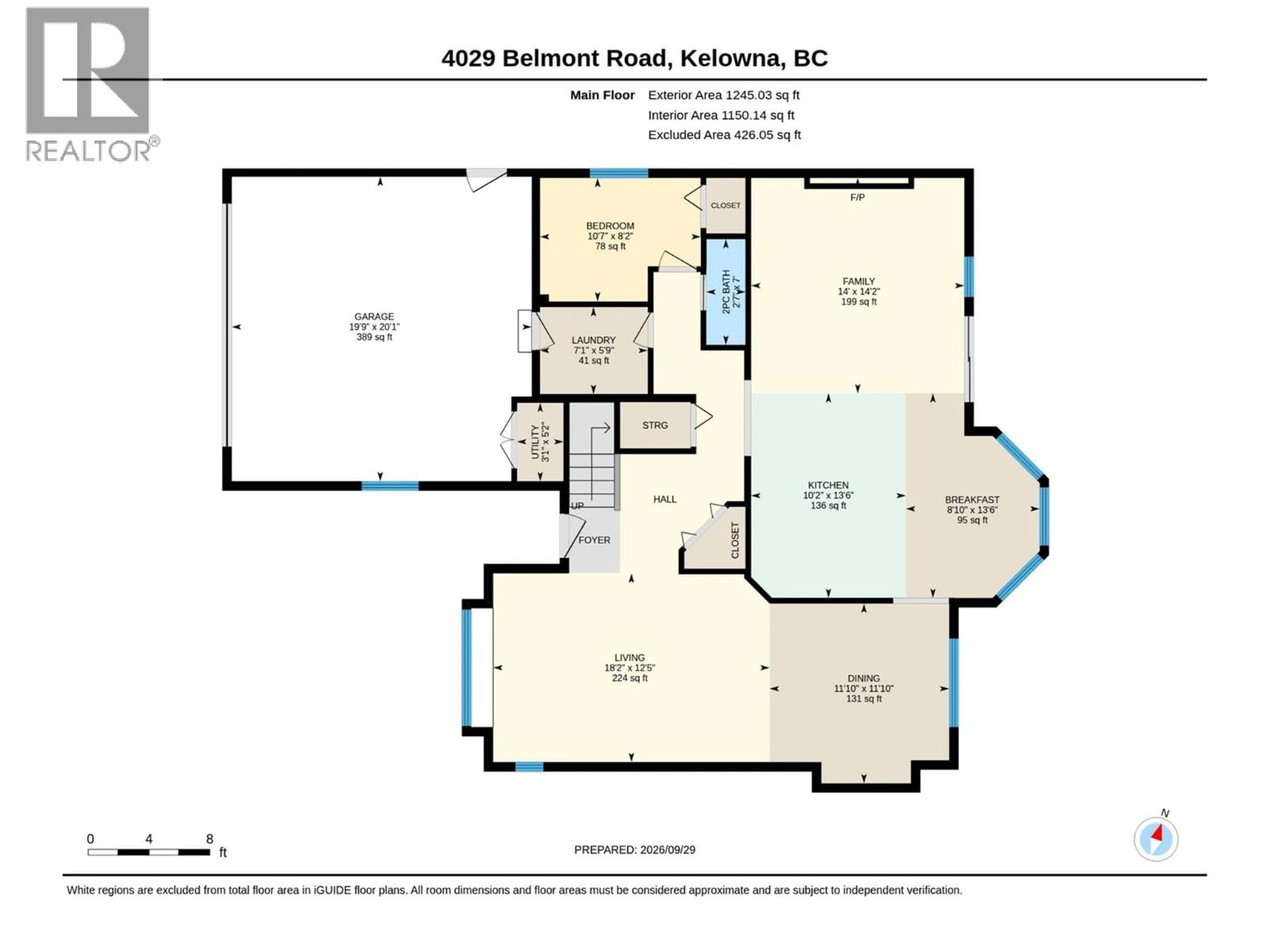 Floor plan for 4029 BELMONT ROAD, Kelowna British Columbia V1W2Z2
