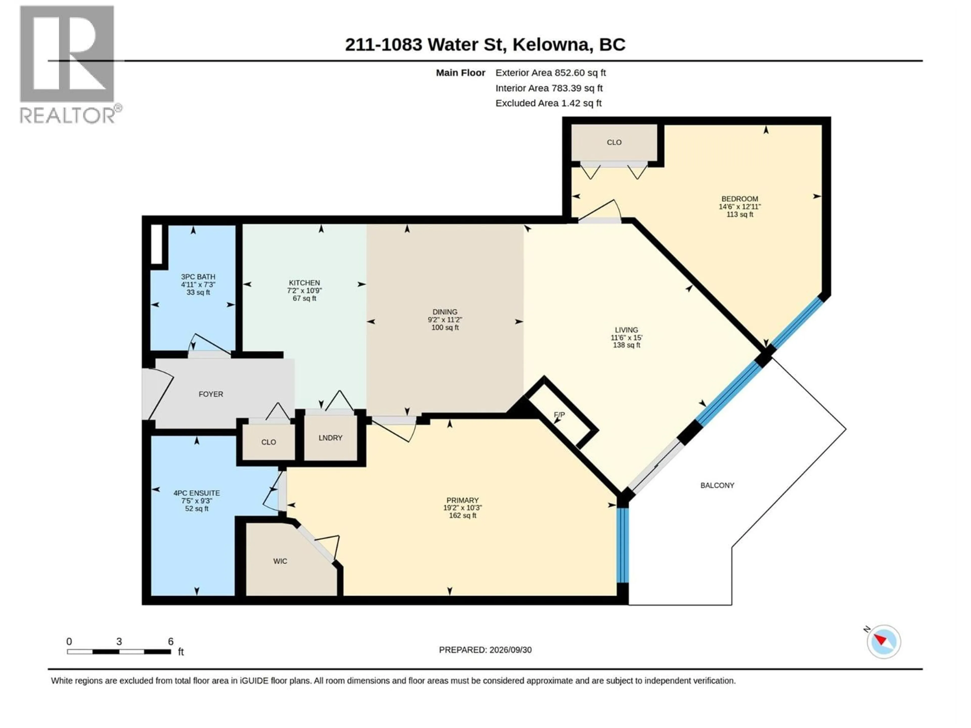 Floor plan for 211 - 1083 SUNSET DRIVE, Kelowna British Columbia V1Y9Z5