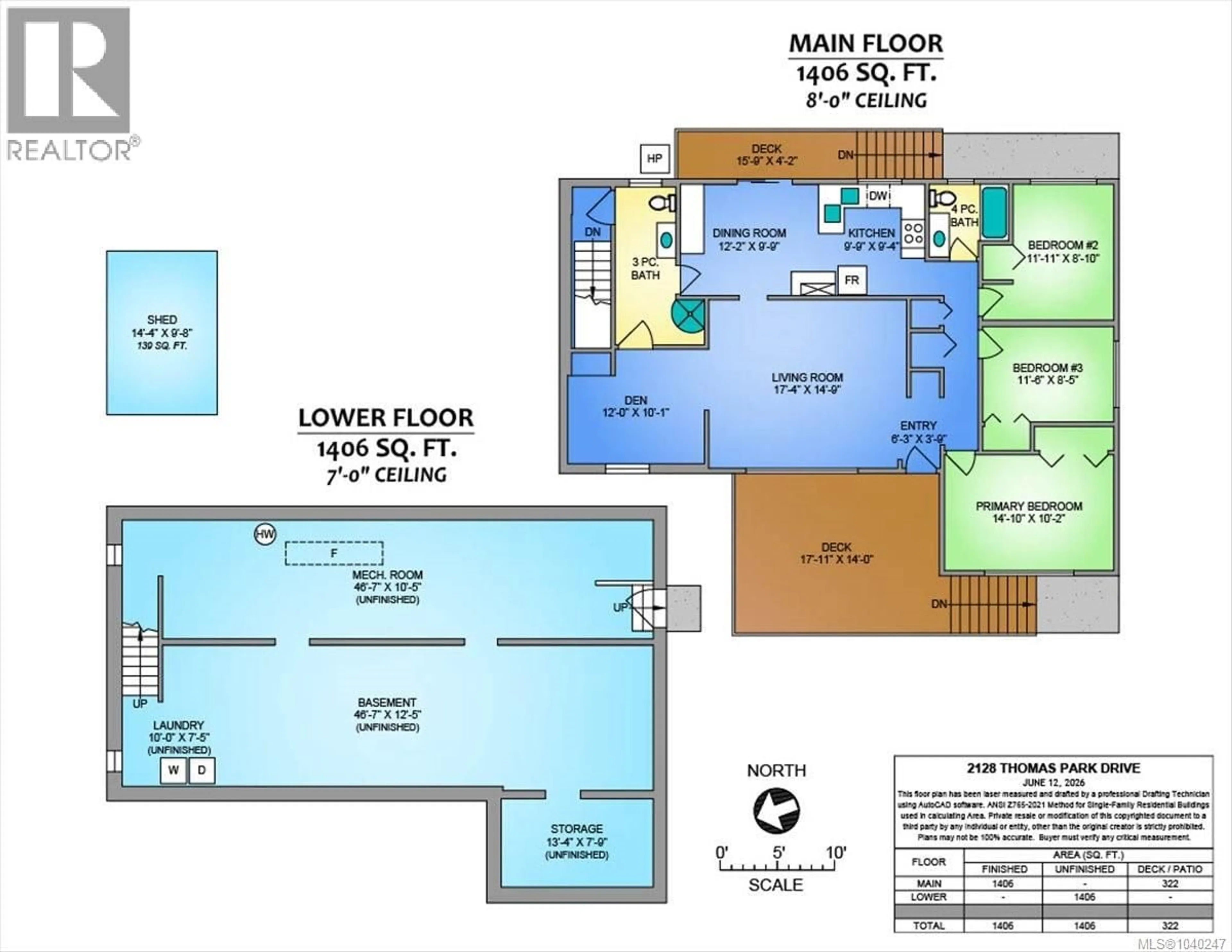 Floor plan for 2128 THOMAS PARK DRIVE, Nanaimo British Columbia V9X1K2