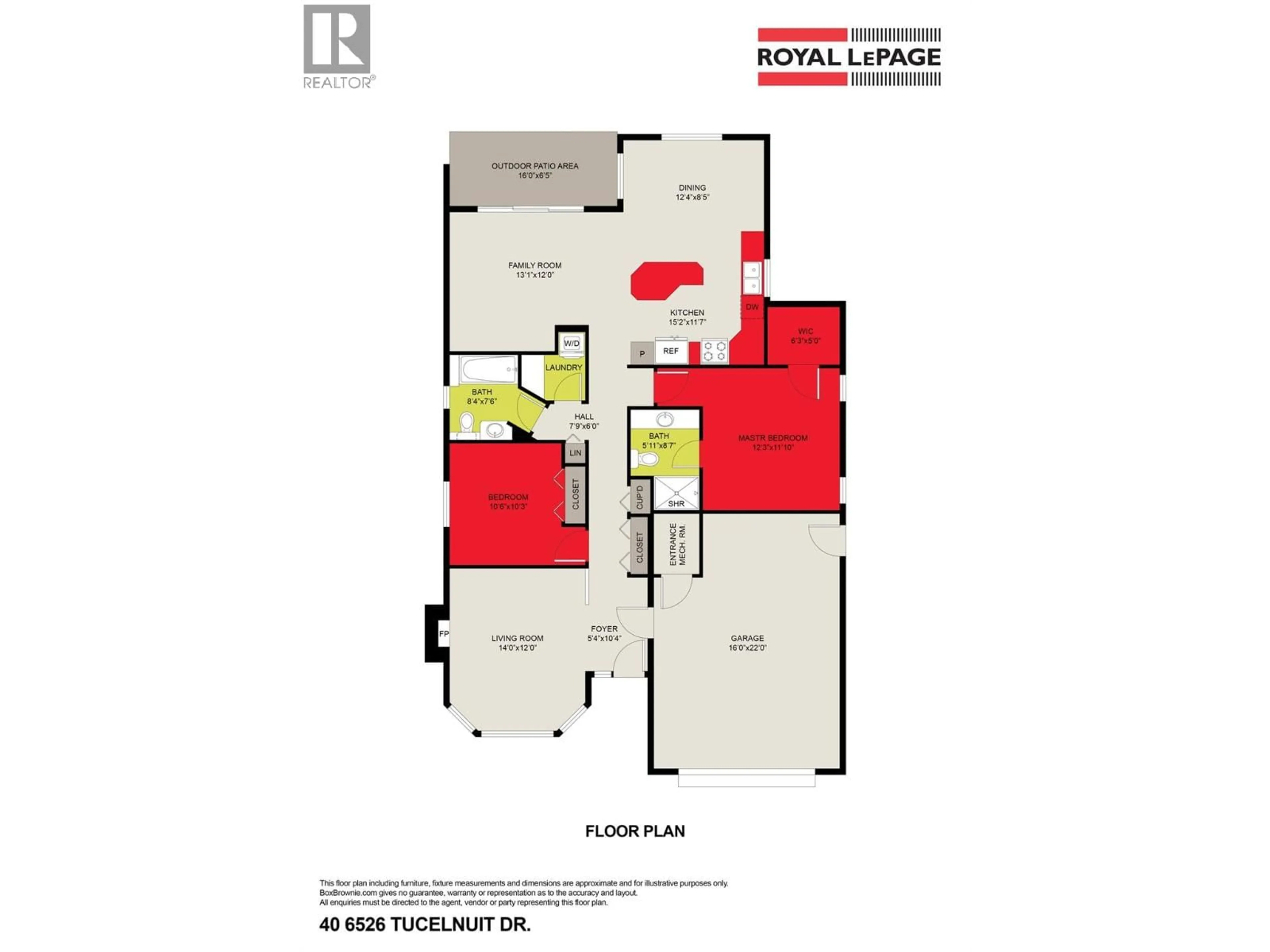 Floor plan for 40 - 6526 TUCELNUIT DRIVE, Oliver British Columbia V0H1T3
