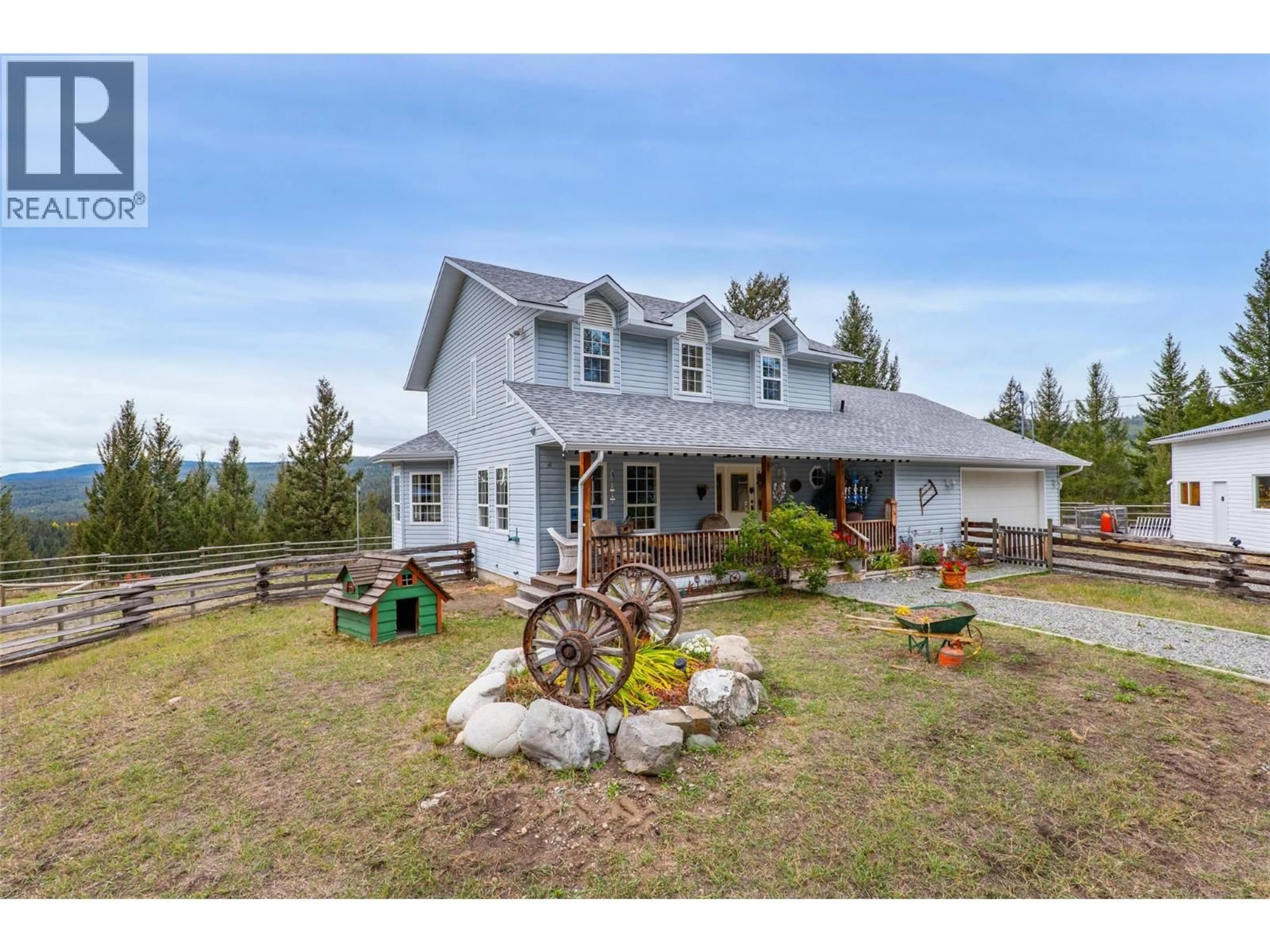 A pic from outside/outdoor area/front of a property/back of a property/a pic from drone, mountain view for 5809 BEECH ROAD, Merritt British Columbia V1K1M6