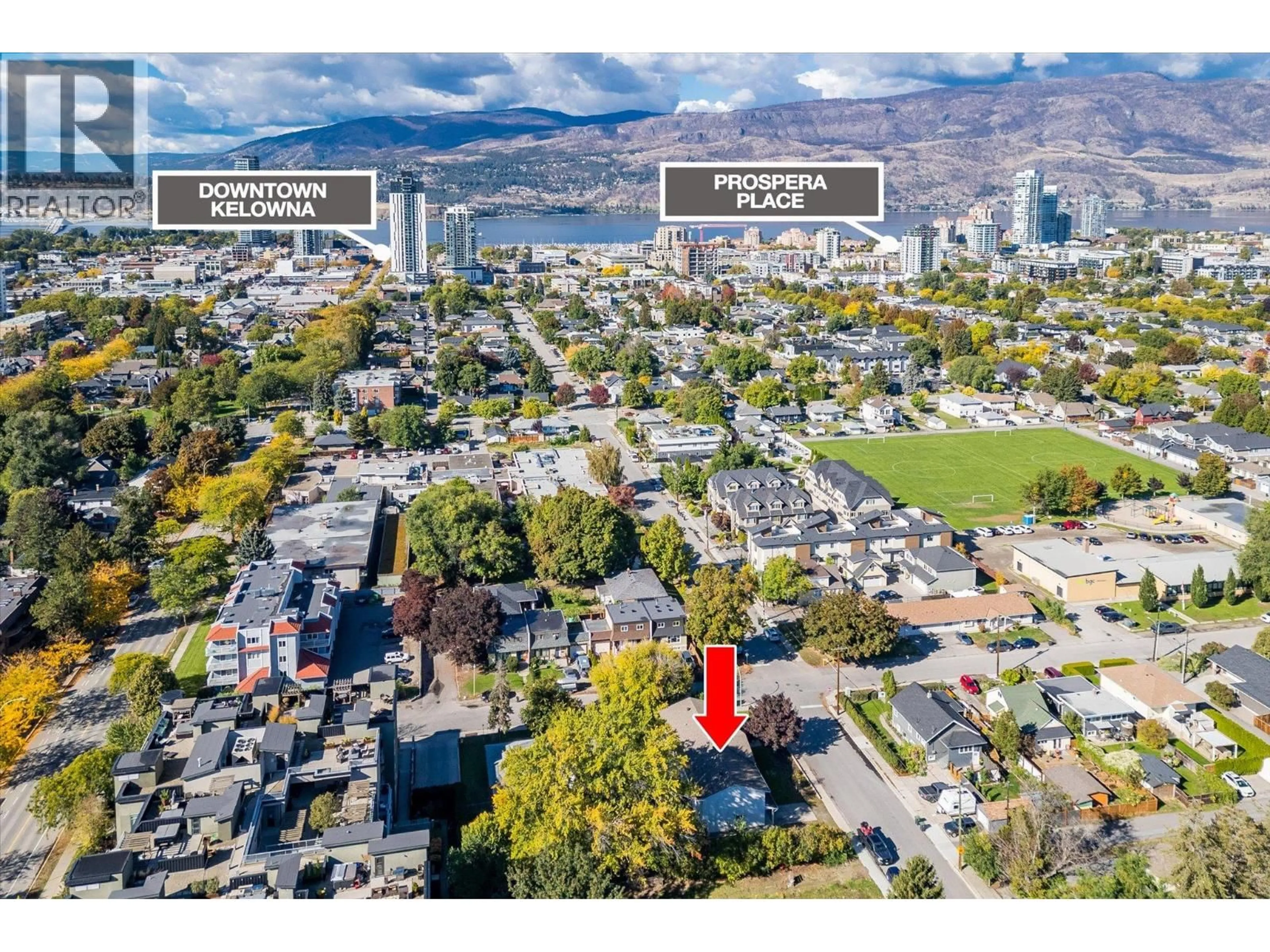 A pic from outside/outdoor area/front of a property/back of a property/a pic from drone, street for 1011-1013 LAWSON AVENUE, Kelowna British Columbia V1Y6T3