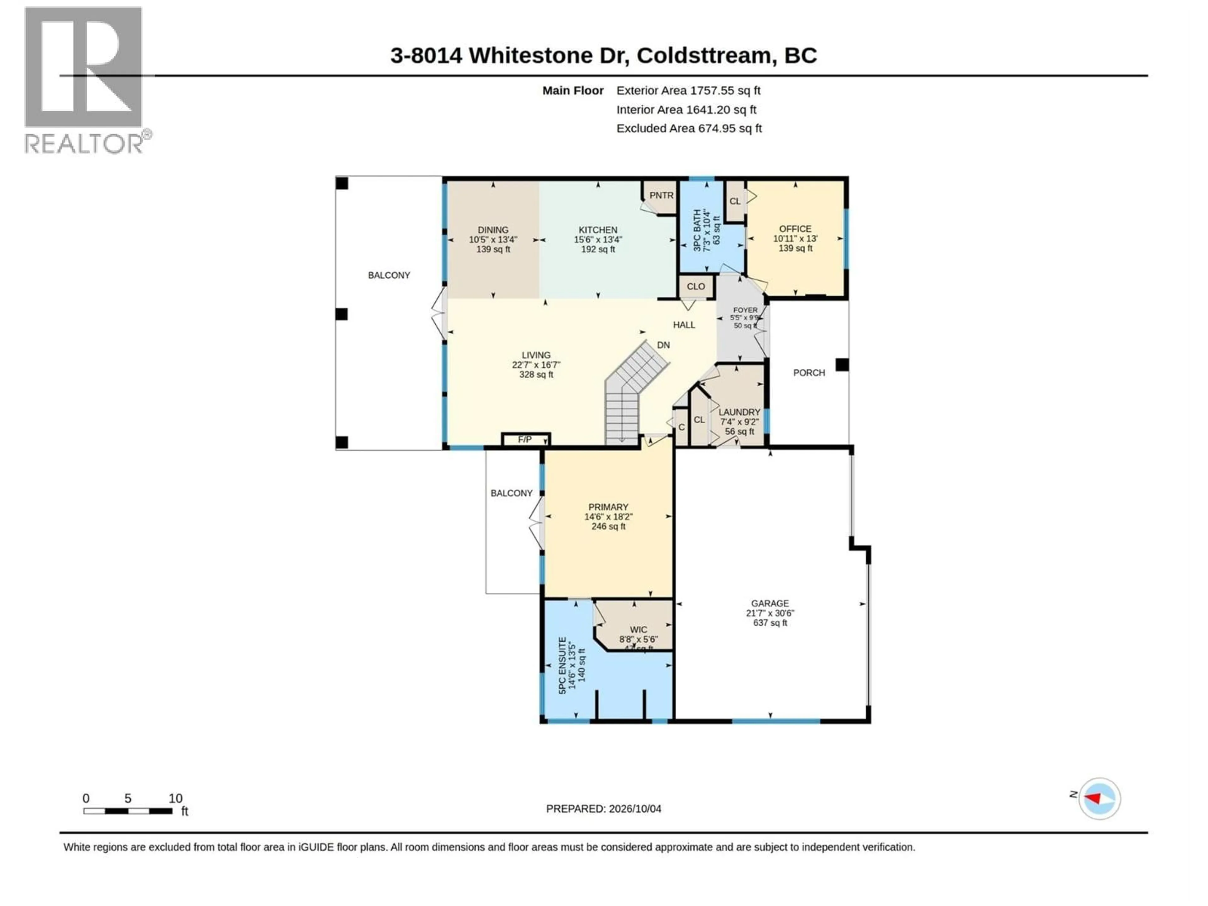 Floor plan for 3 - 8014 WHITESTONE DRIVE, Coldstream British Columbia V1B3M2