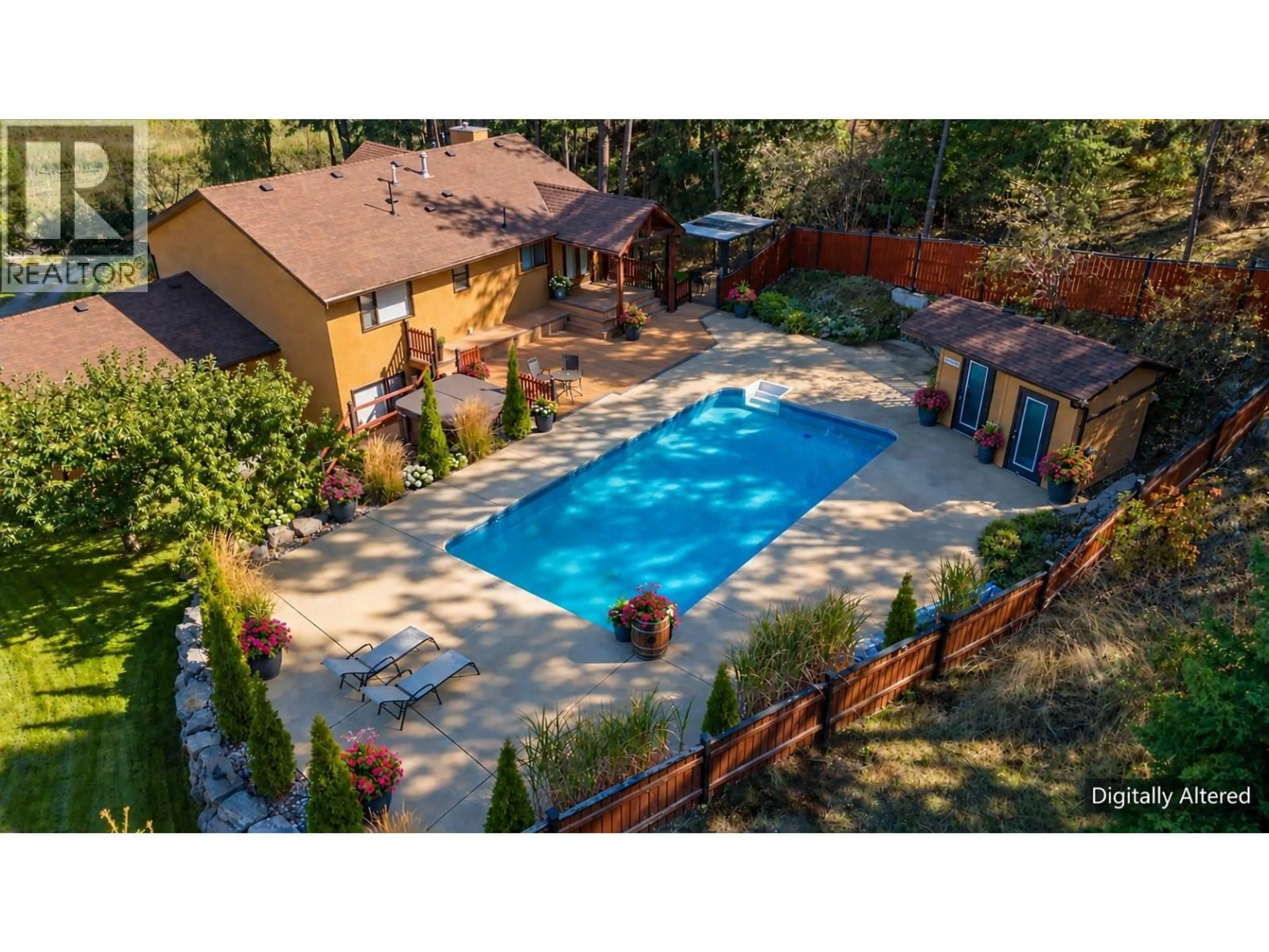 A pic from outside/outdoor area/front of a property/back of a property/a pic from drone, street for 10590 LONG ROAD, Lake Country British Columbia V4V1N7