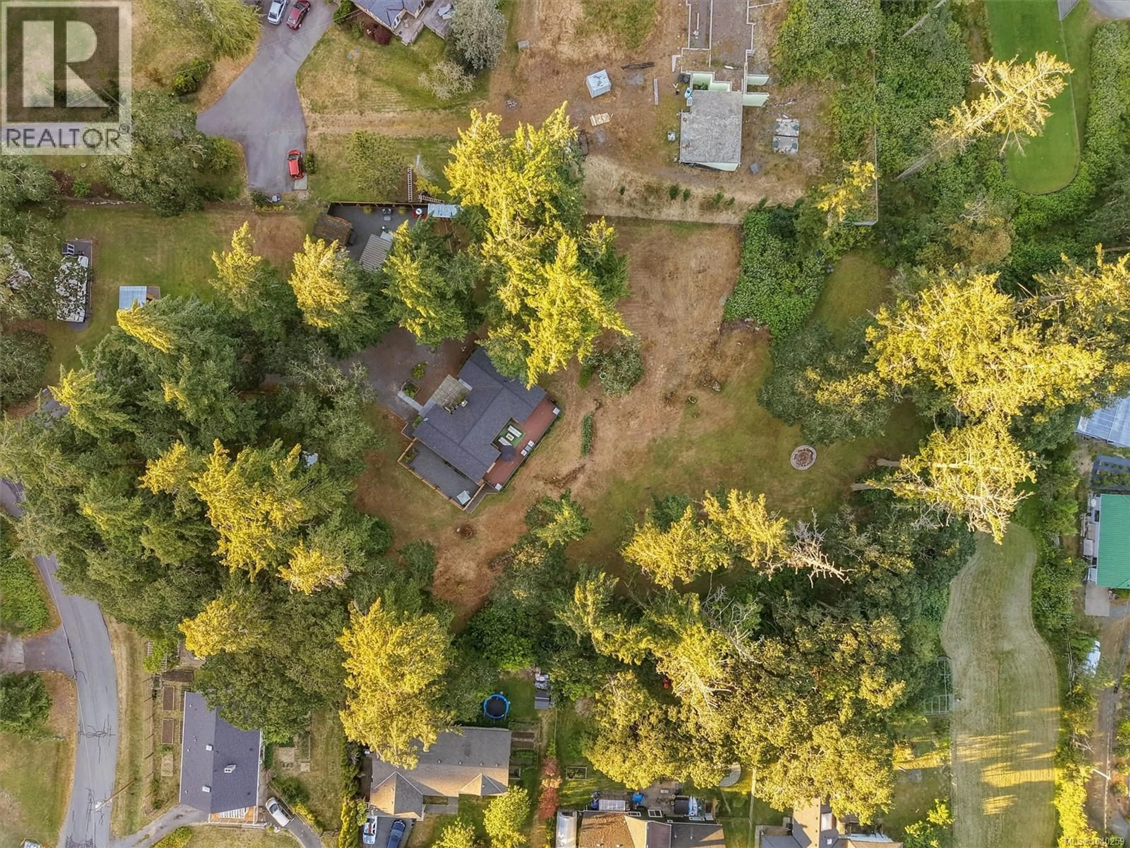 A pic from outside/outdoor area/front of a property/back of a property/a pic from drone, forest/trees view for 4091 DUPREE DRIVE, Metchosin British Columbia V9B1X1