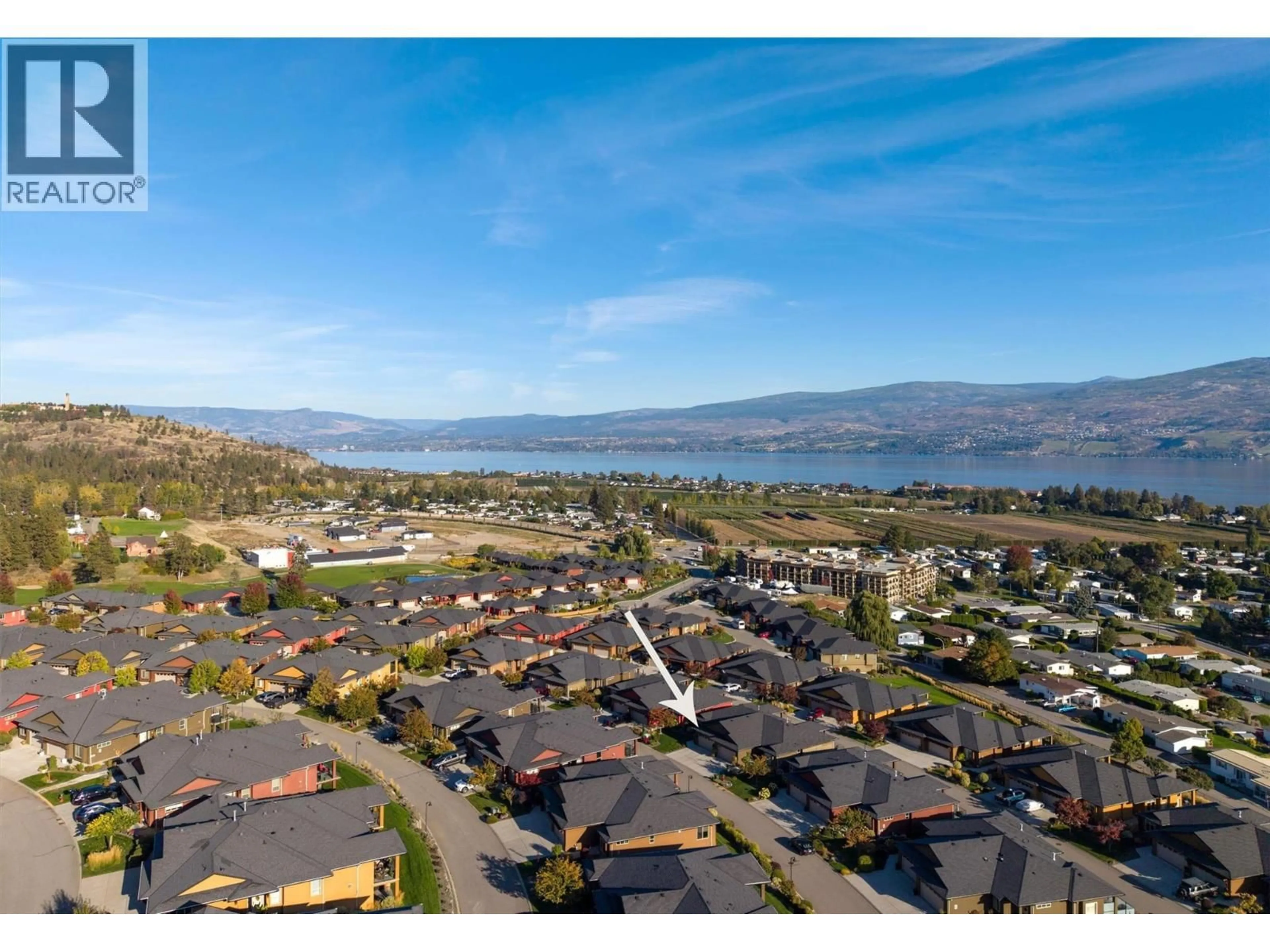 A pic from outside/outdoor area/front of a property/back of a property/a pic from drone, water/lake/river/ocean view for 2151 MADERA COURT, West Kelowna British Columbia V4T3H7