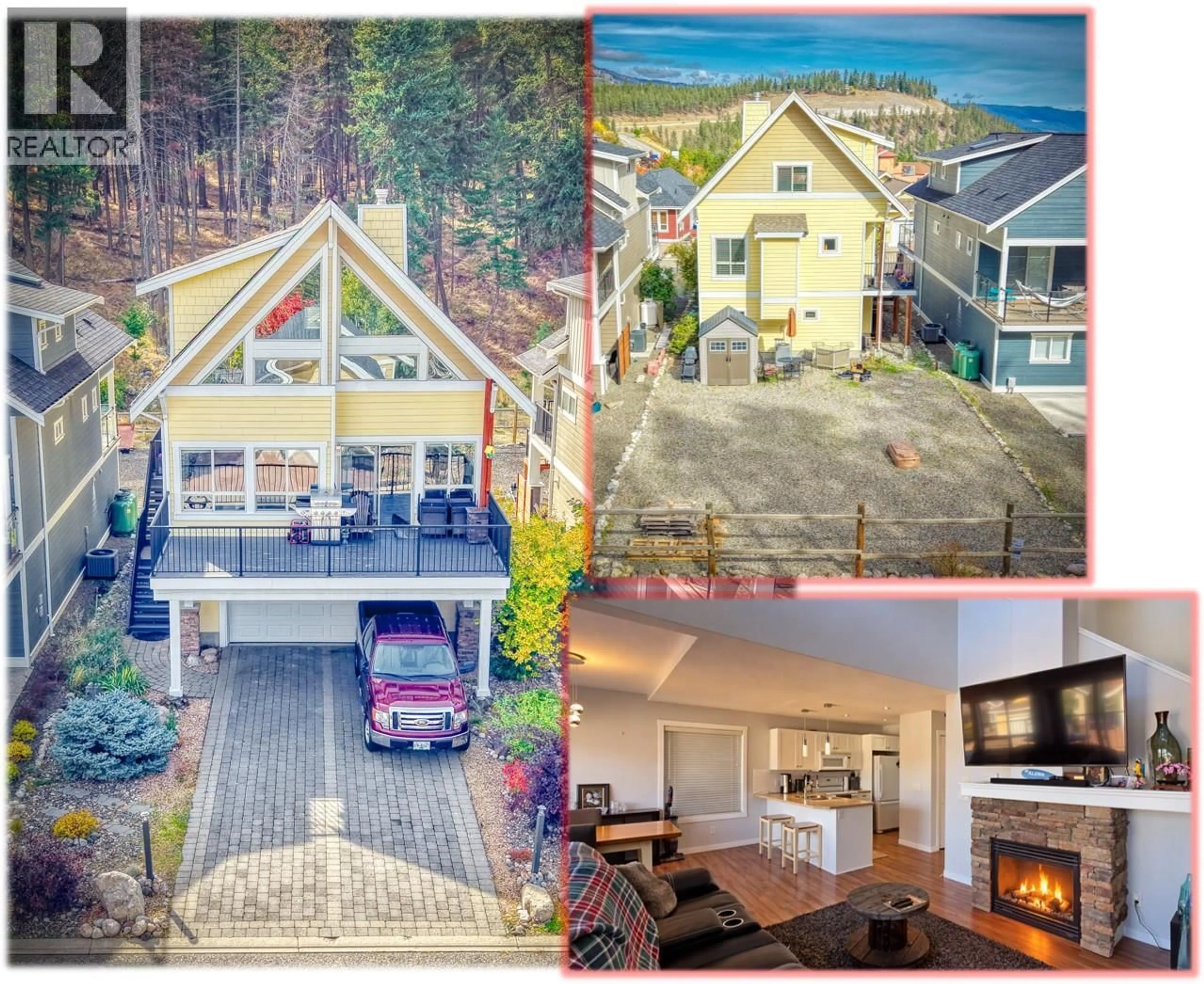 A pic from outside/outdoor area/front of a property/back of a property/a pic from drone, mountain view for 310 - 6822 MADRID WAY, Kelowna British Columbia V1Z3R8
