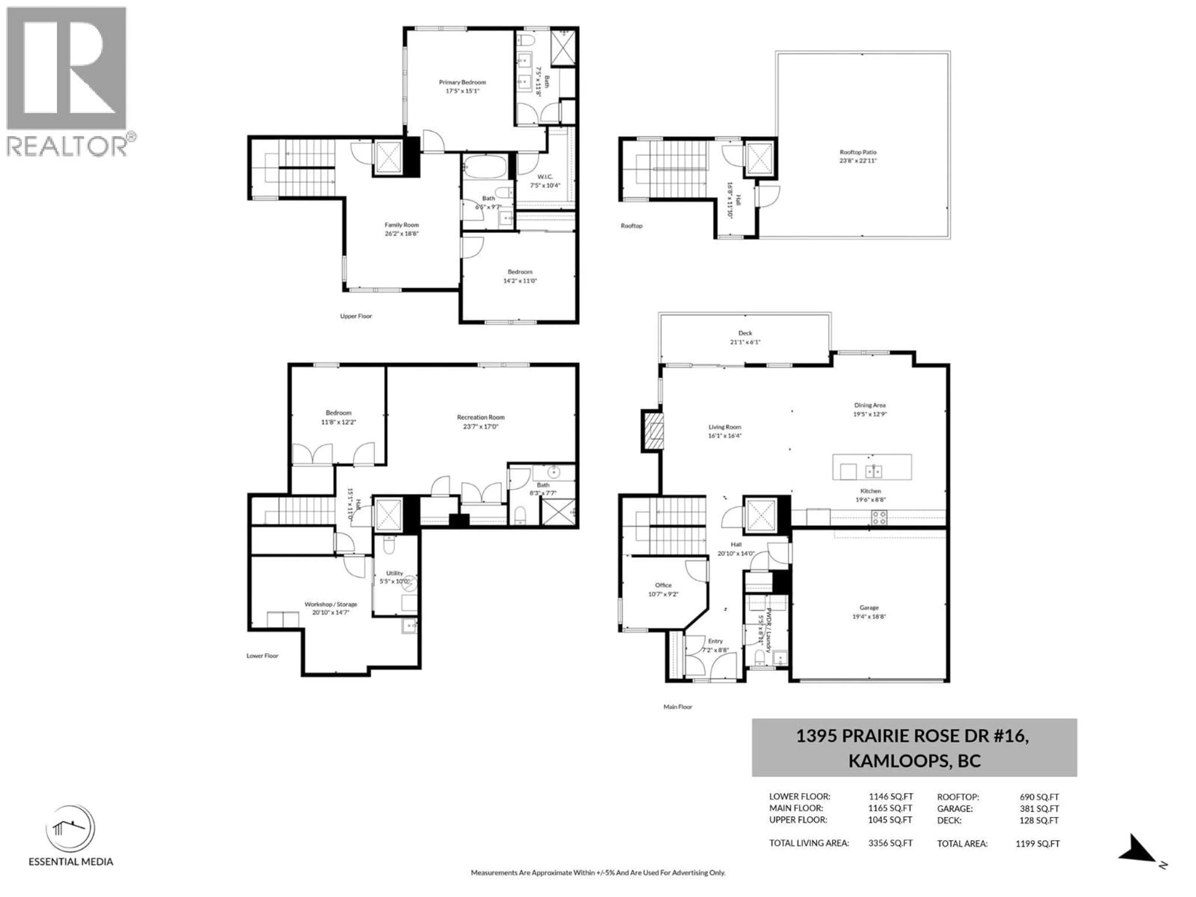 Floor plan for 16 - 1395 PRAIRIE ROSE DRIVE, Kamloops British Columbia V2E0B9