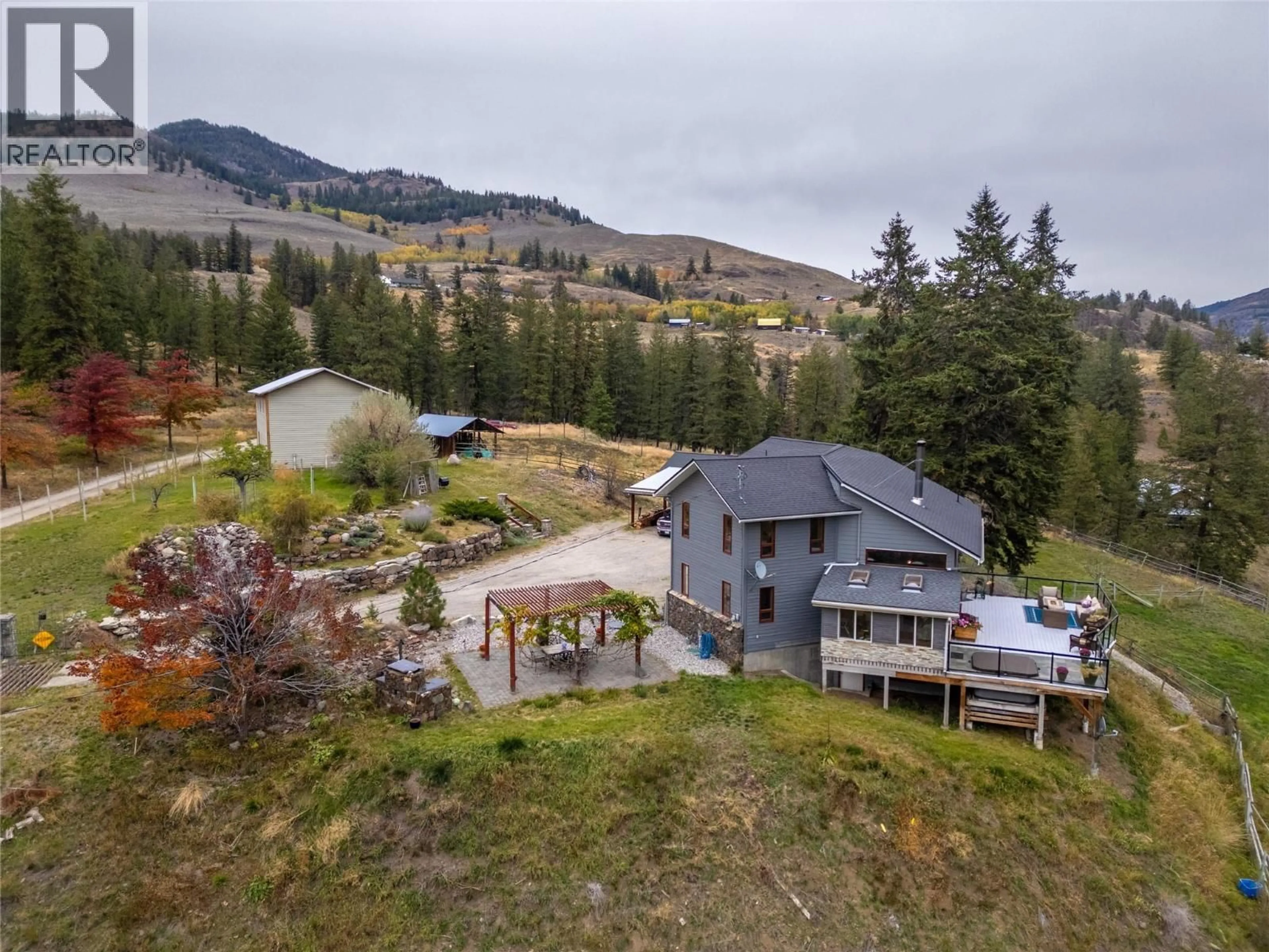 A pic from outside/outdoor area/front of a property/back of a property/a pic from drone, mountain view for 758 MCMURRAY ROAD, Kaleden British Columbia V0X1N4