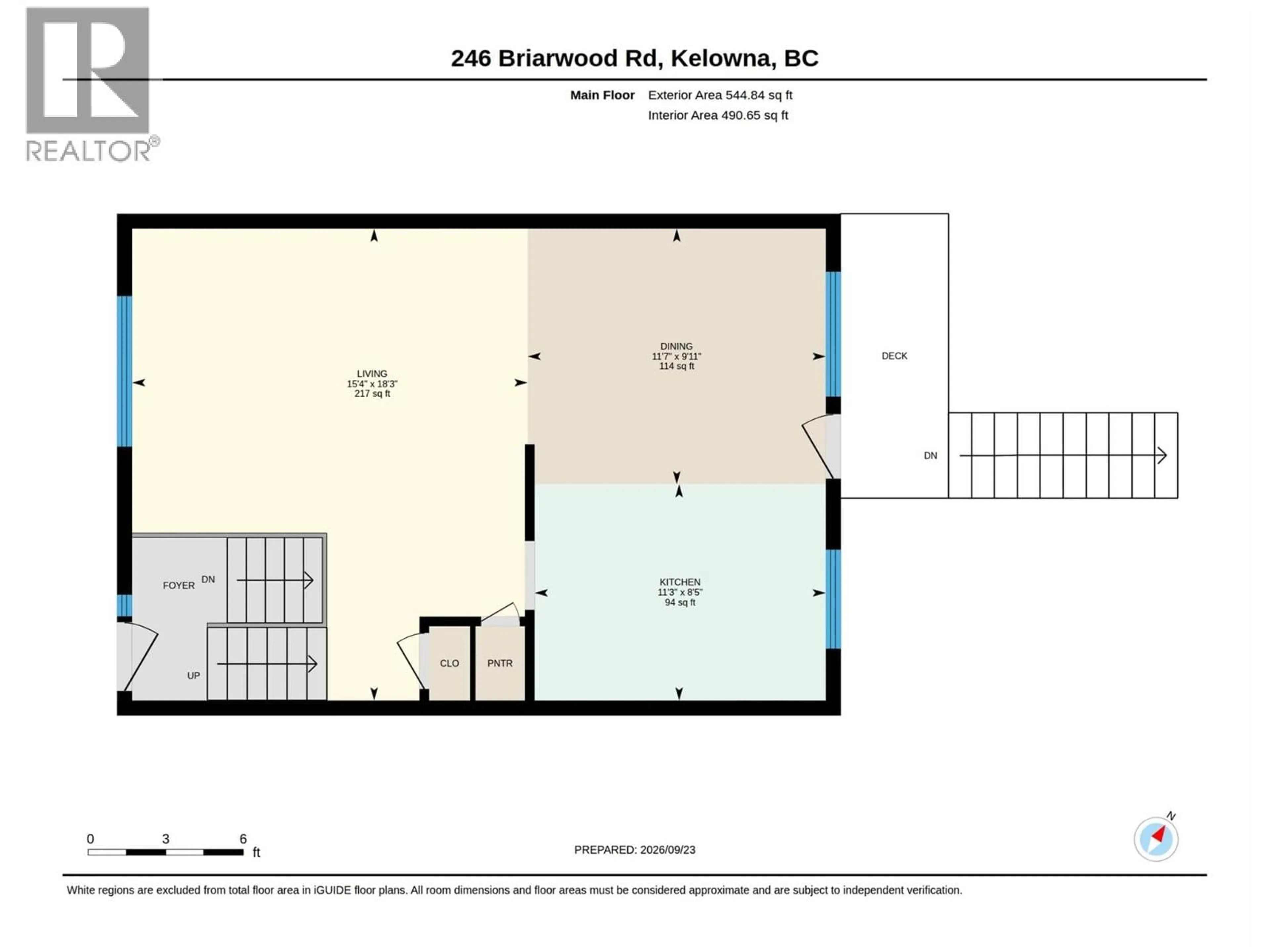 Floor plan for 246 BRIARWOOD ROAD, Kelowna British Columbia V1X2G3